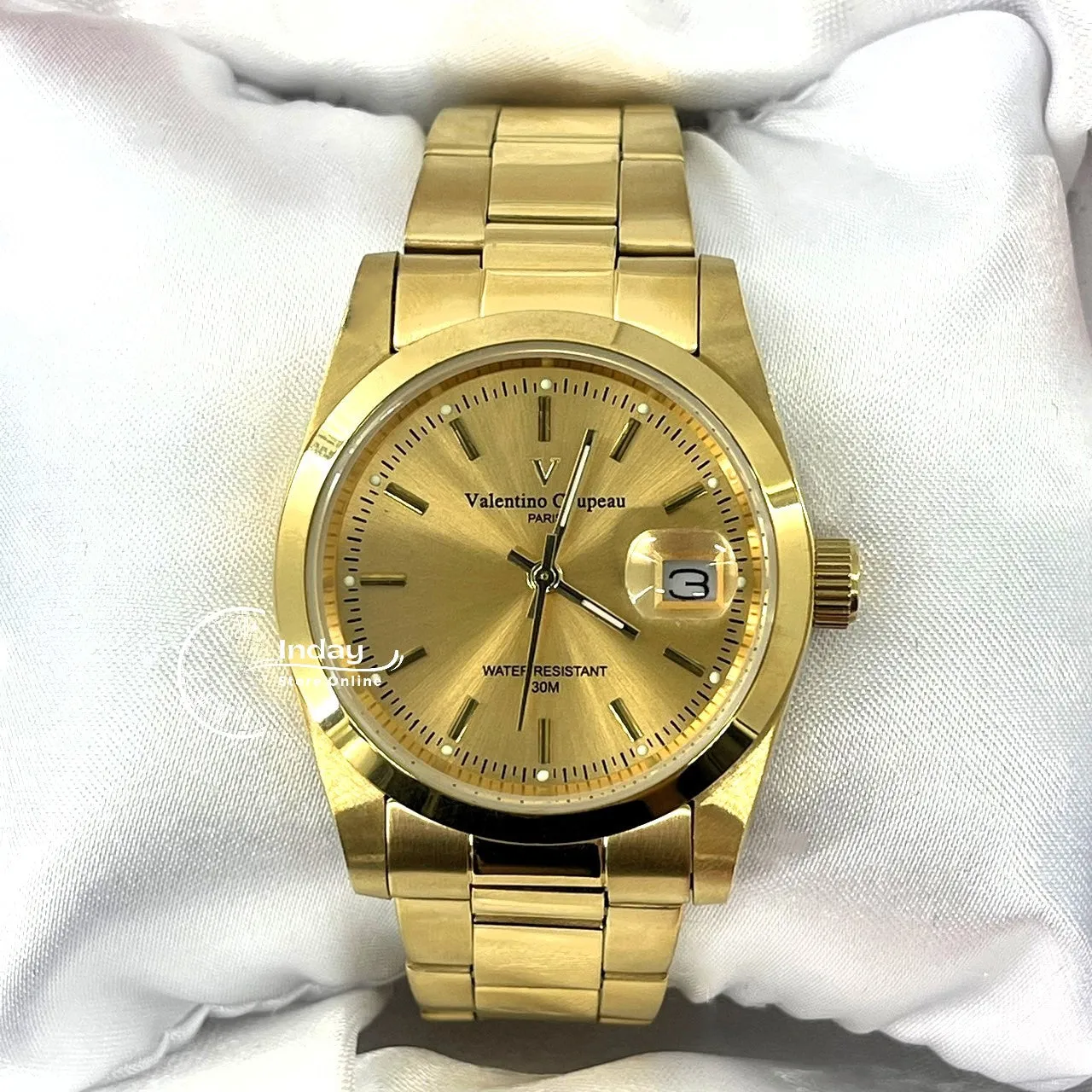 范倫鐵諾 古柏 Coupeau Men's Watch 12168KM-13 Gold Tone Stainless Steel Band