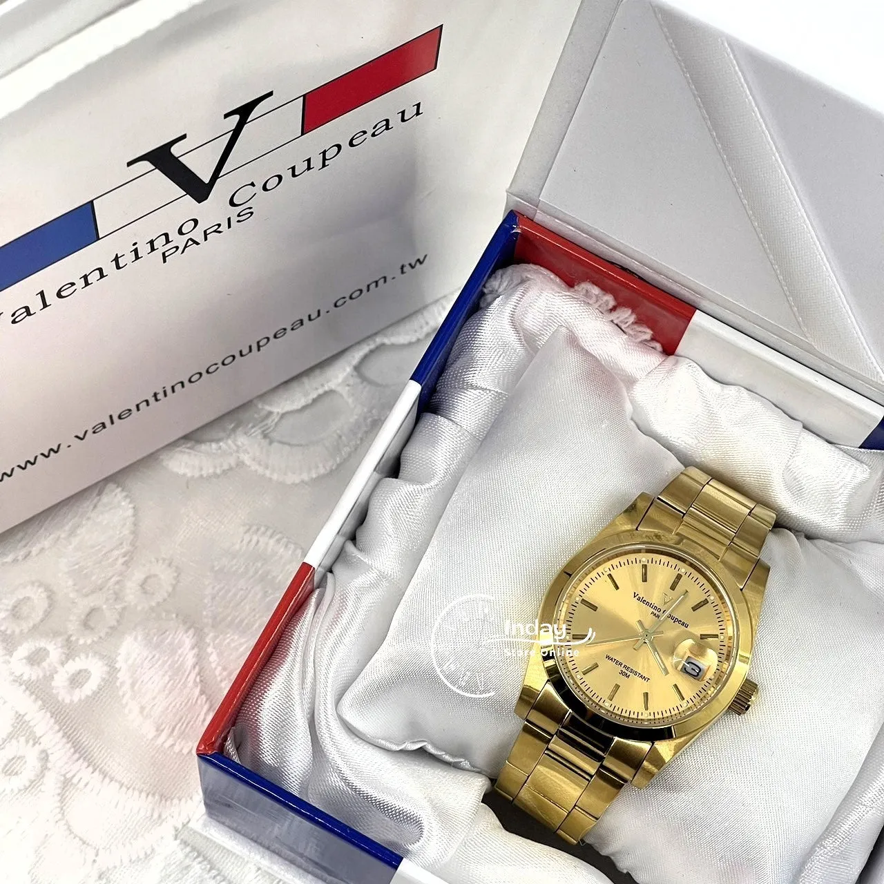 范倫鐵諾 古柏 Coupeau Men's Watch 12168KM-13 Gold Tone Stainless Steel Band