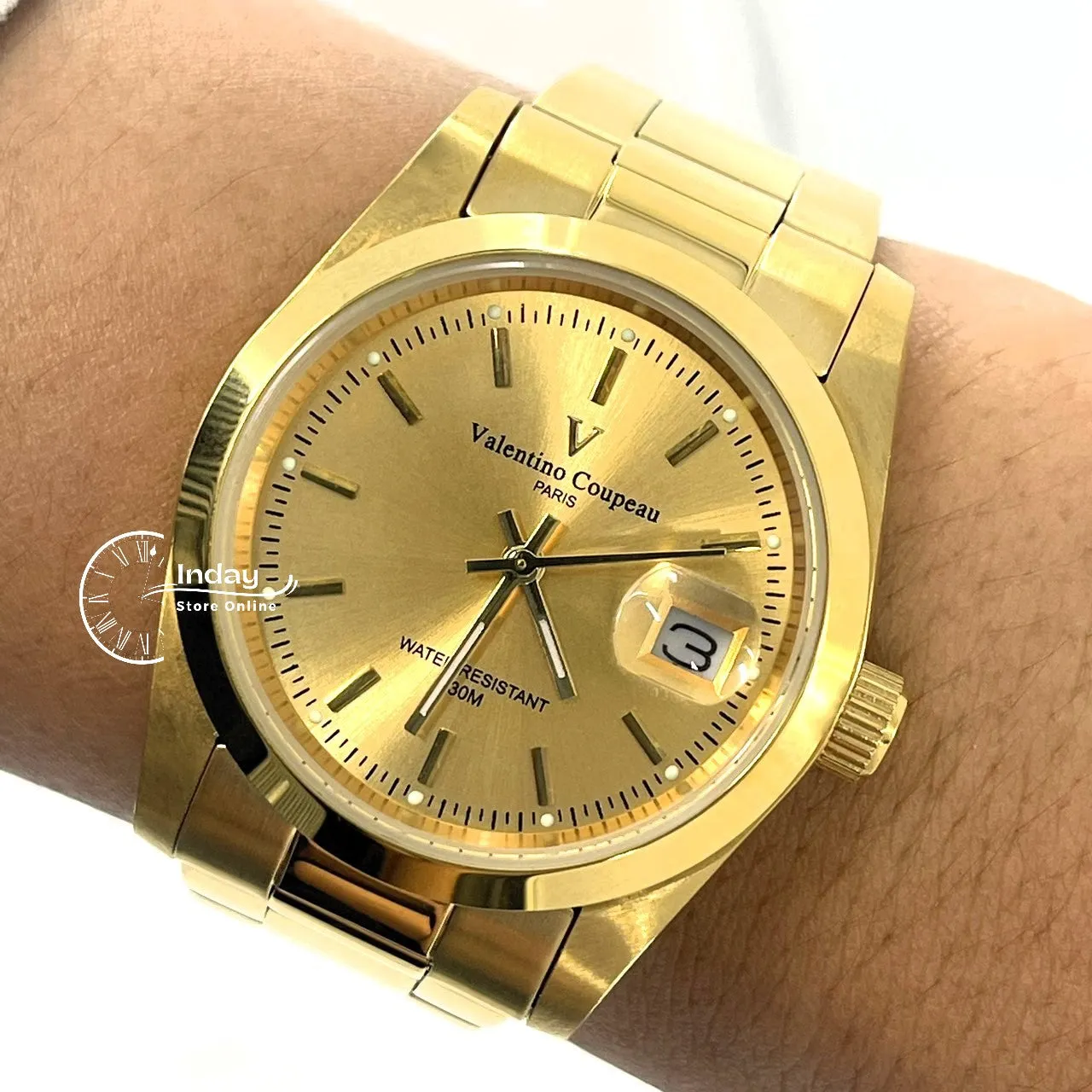 范倫鐵諾 古柏 Coupeau Men's Watch 12168KM-13 Gold Tone Stainless Steel Band