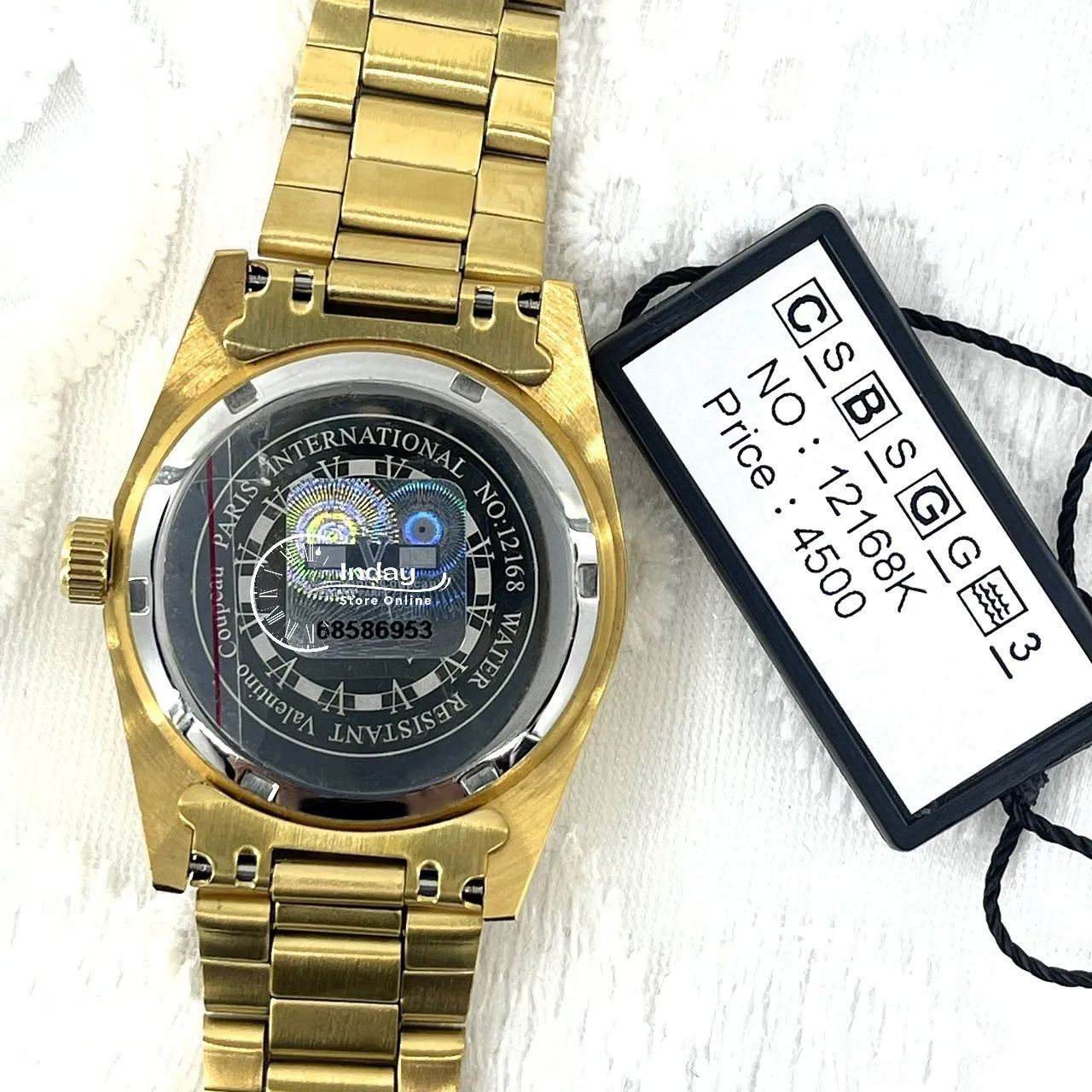 范倫鐵諾 古柏 Coupeau Men's Watch 12168KM-13 Gold Tone Stainless Steel Band