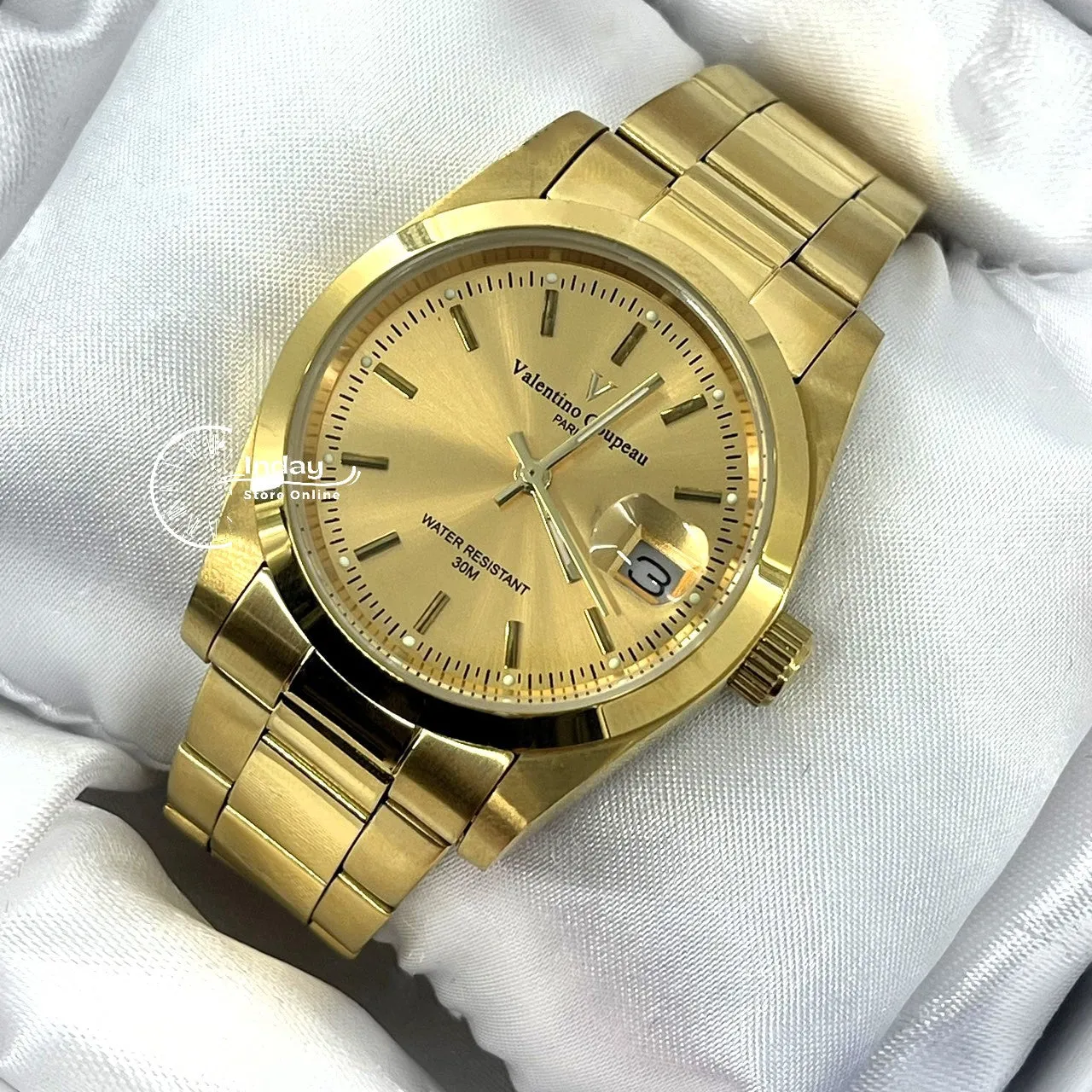 范倫鐵諾 古柏 Coupeau Men's Watch 12168KM-13 Gold Tone Stainless Steel Band