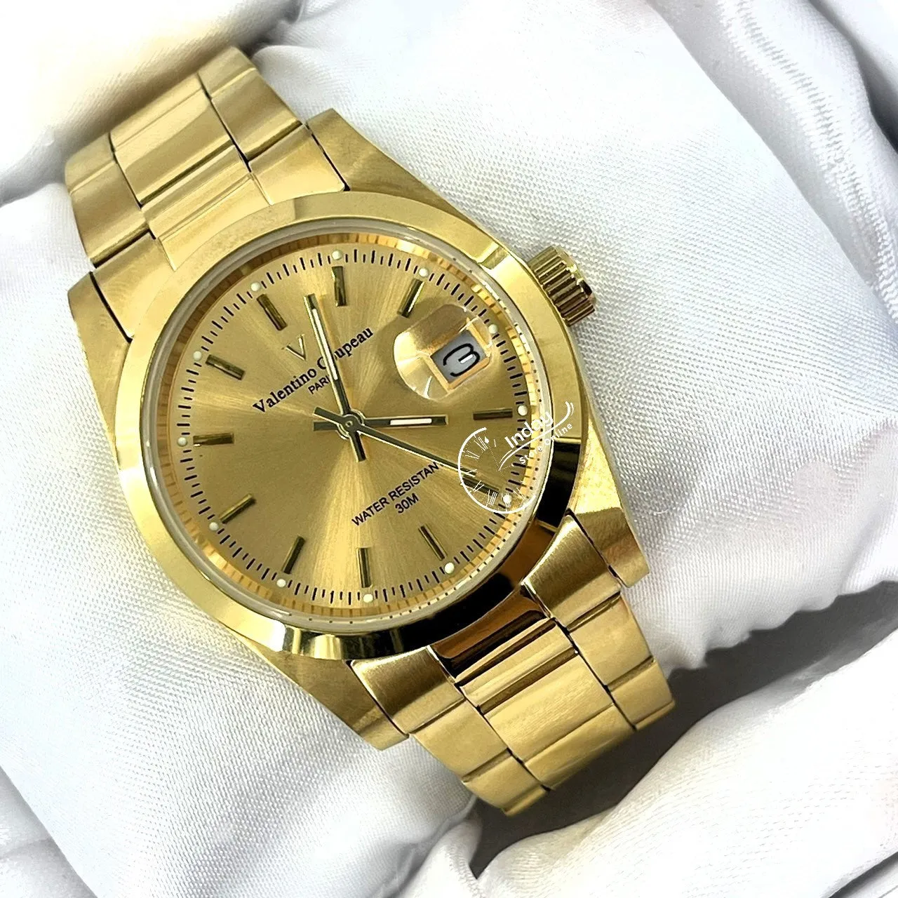 范倫鐵諾 古柏 Coupeau Men's Watch 12168KM-13 Gold Tone Stainless Steel Band