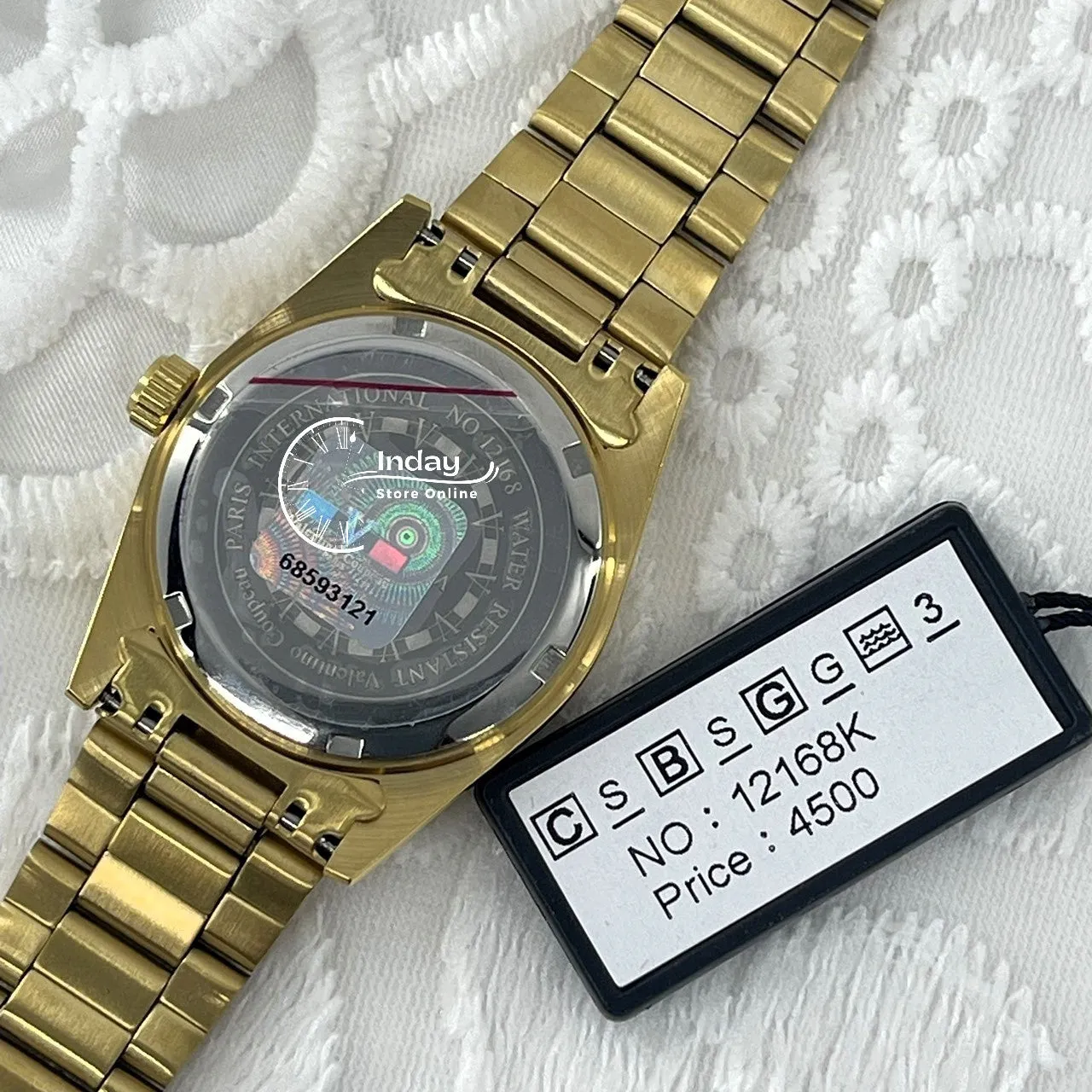 范倫鐵諾 古柏 Coupeau Men's Watch 12168KM-18 Gold Tone Stainless Steel Band