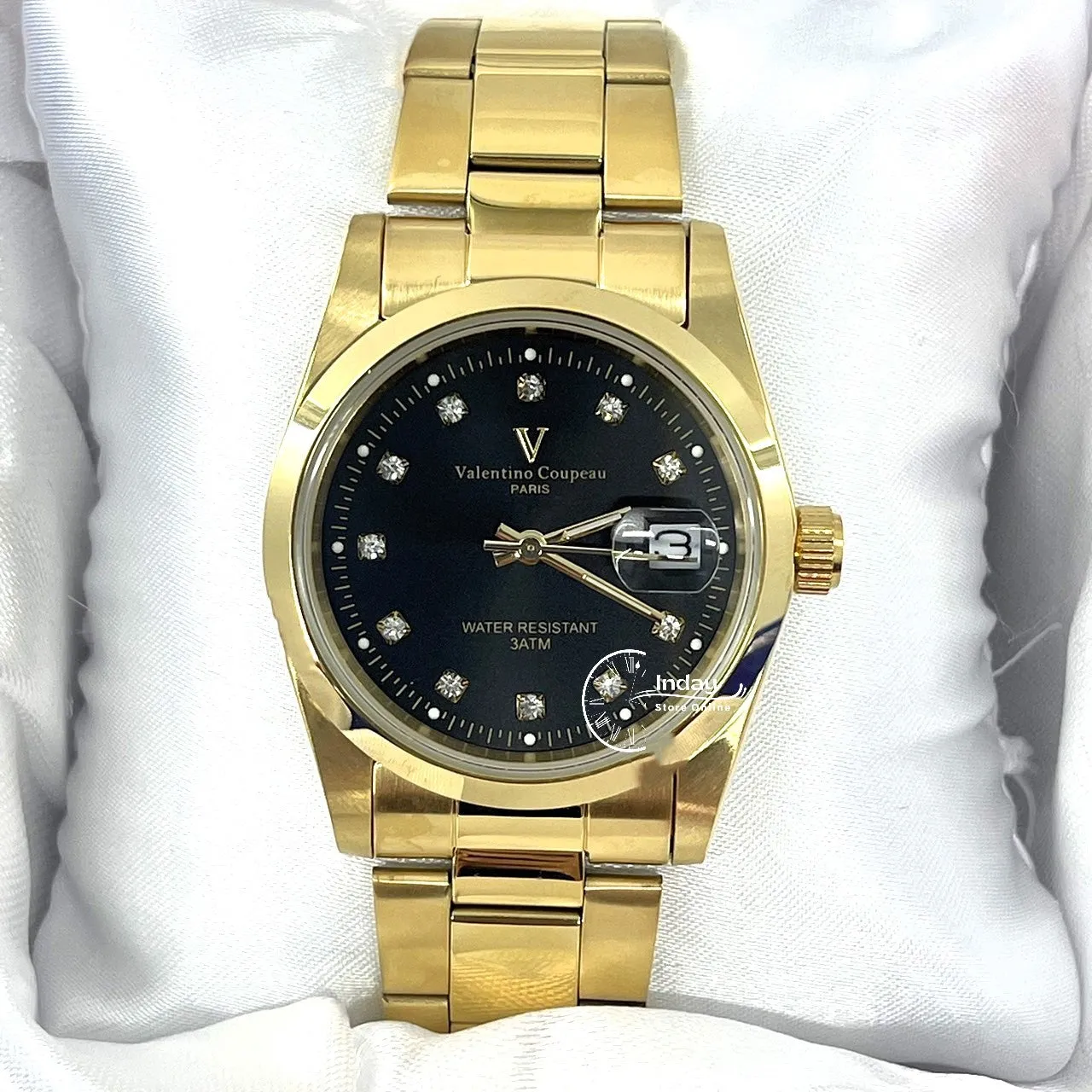 范倫鐵諾 古柏 Coupeau Men's Watch 12168KM-18 Gold Tone Stainless Steel Band