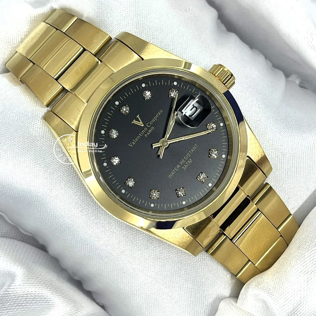 范倫鐵諾 古柏 Coupeau Men's Watch 12168KM-18 Gold Tone Stainless Steel Band