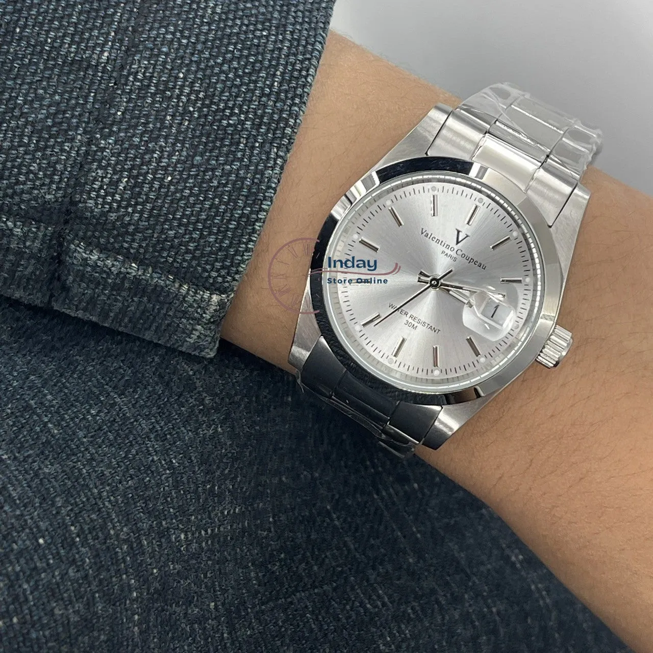 范倫鐵諾 古柏 Coupeau Men's Watch 12168SM-10 Silver Stainless Steel Band