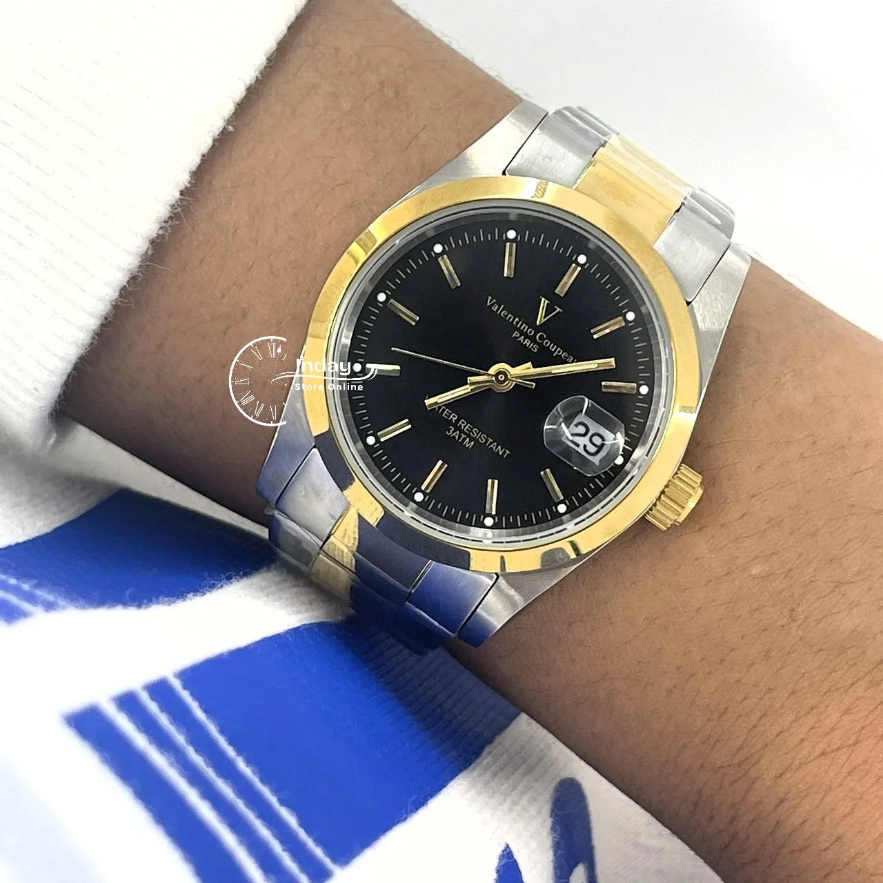 范倫鐵諾 古柏 Coupeau Men's Watch 12168TM-14 Two-Tone Stainless Steel Band