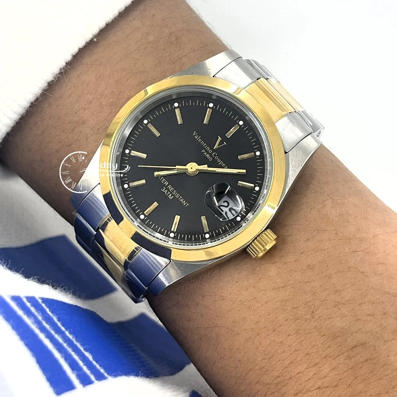 范倫鐵諾 古柏 Coupeau Men's Watch 12168TM-14 Two-Tone Stainless Steel Band
