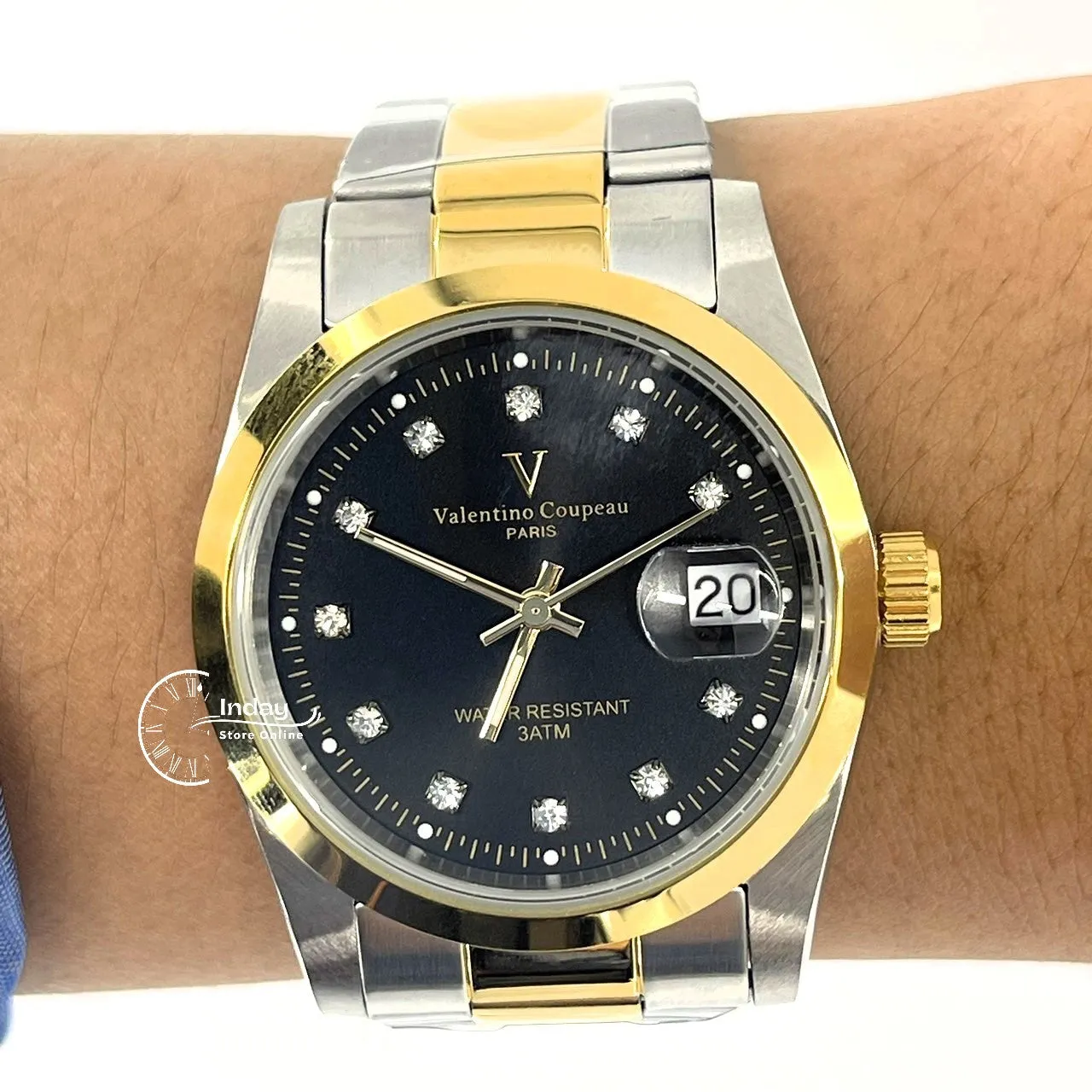 范倫鐵諾 古柏 Coupeau Men's Watch 12168TM-18 Two-Tone Stainless Steel Band