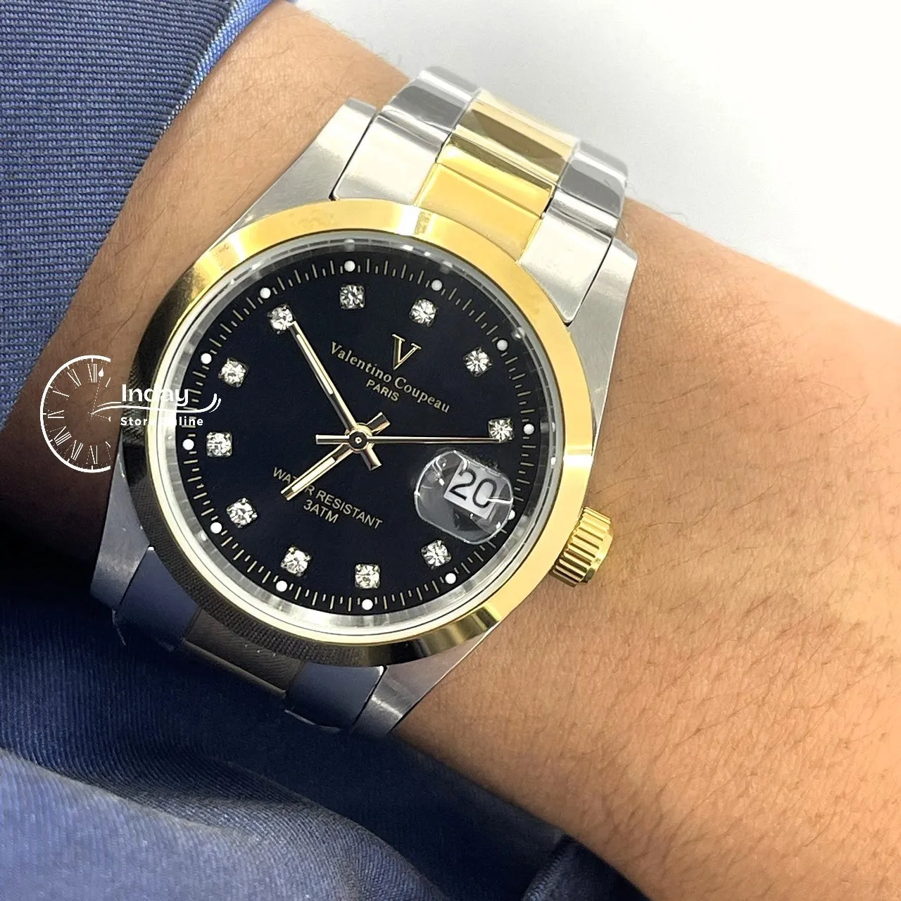 范倫鐵諾 古柏 Coupeau Men's Watch 12168TM-18 Two-Tone Stainless Steel Band