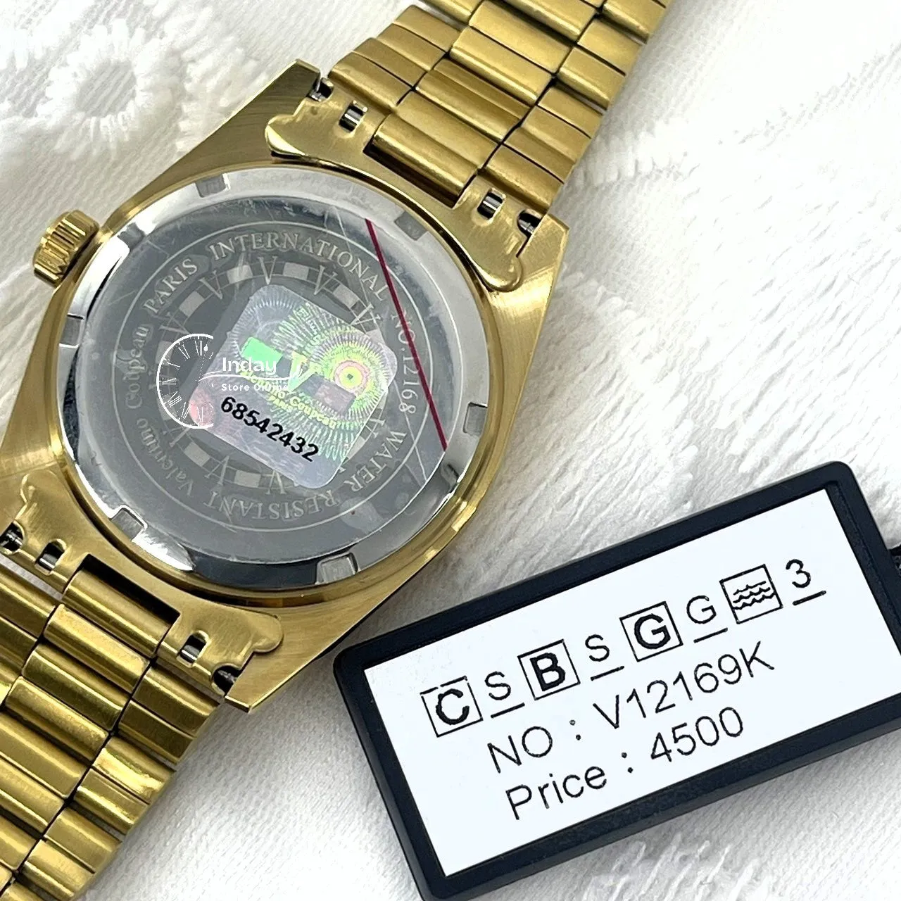 范倫鐵諾 古柏 Coupeau Men's Watch 12169KM-18 Gold Tone Stainless Steel Band