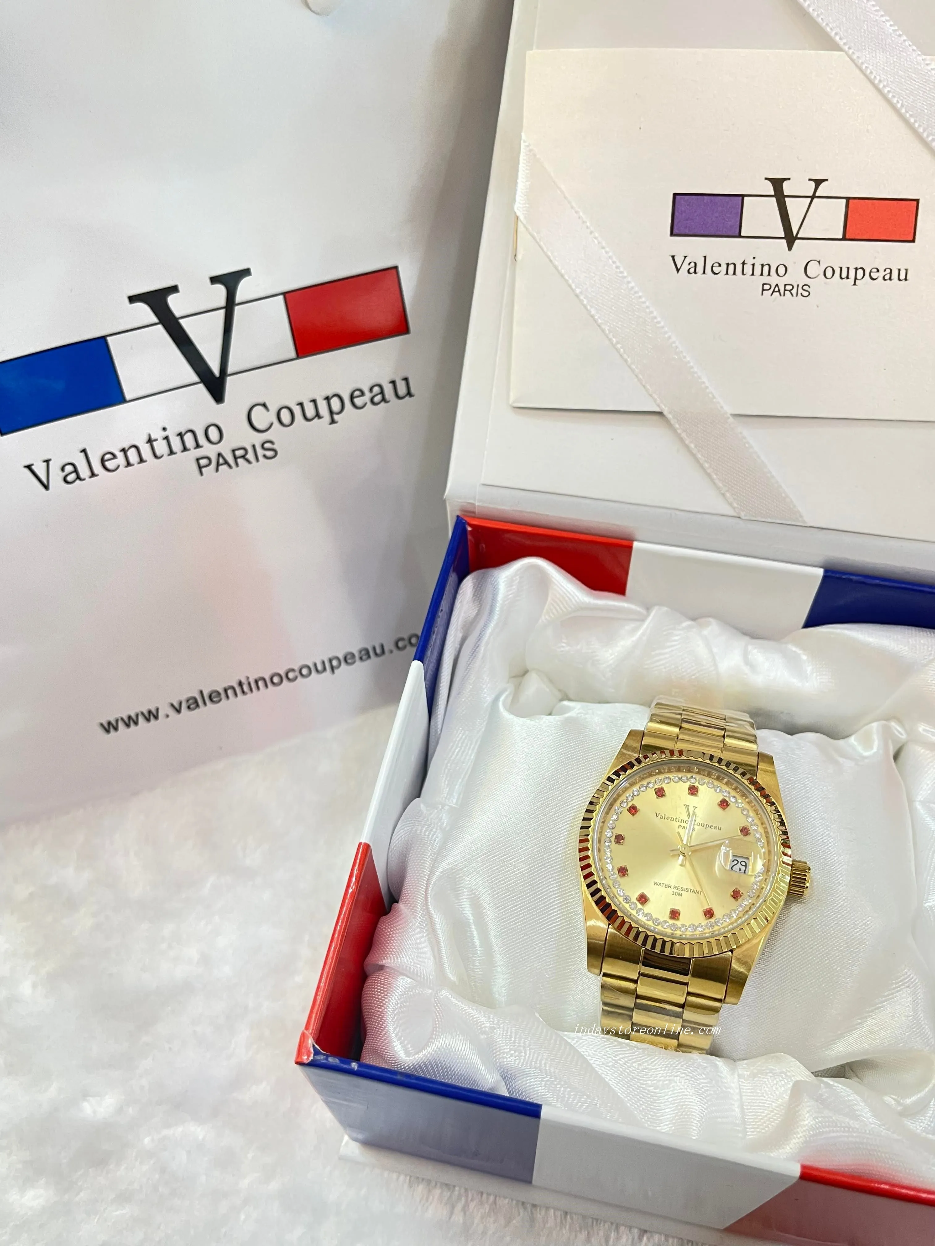 范倫鐵諾 古柏 Coupeau Men's Watch 12169KM-22 Gold Tone Stainless Steel Band