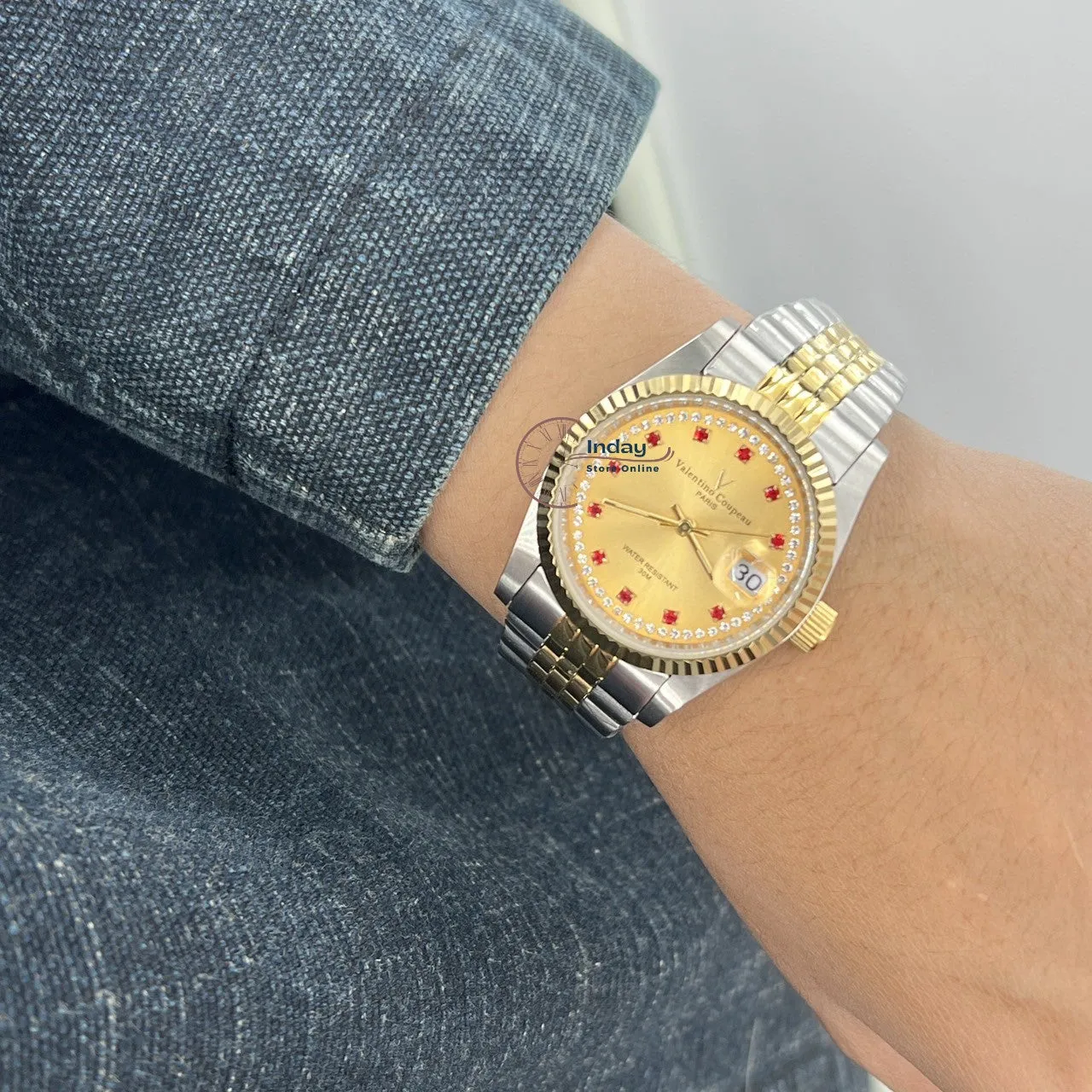 范倫鐵諾 古柏 Coupeau Men's Watch 12169TM-22 Two-Tone Stainless Steel Band