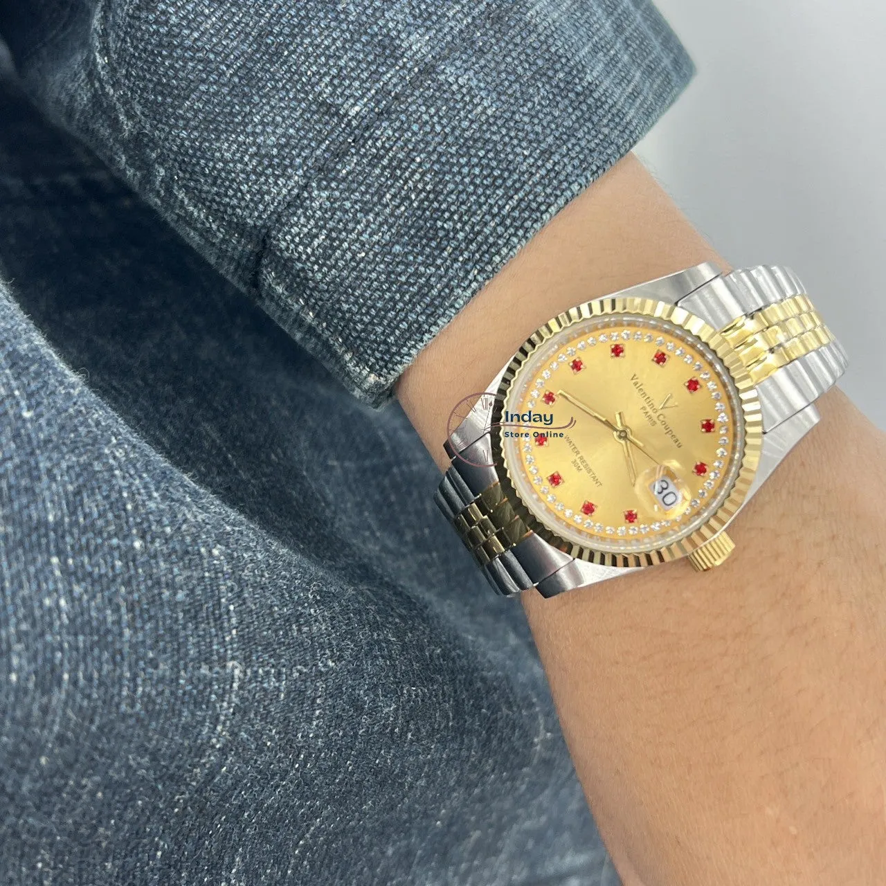范倫鐵諾 古柏 Coupeau Men's Watch 12169TM-22 Two-Tone Stainless Steel Band