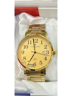 范倫鐵諾 古柏 Coupeau Men's Watch 61605MAA2K3 Gold Tone Stainless Steel Band