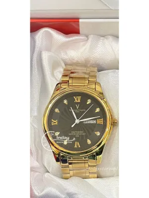 范倫鐵諾 古柏 Coupeau Men's Watch 61607KAM-2 Gold Tone Stainless Steel Band