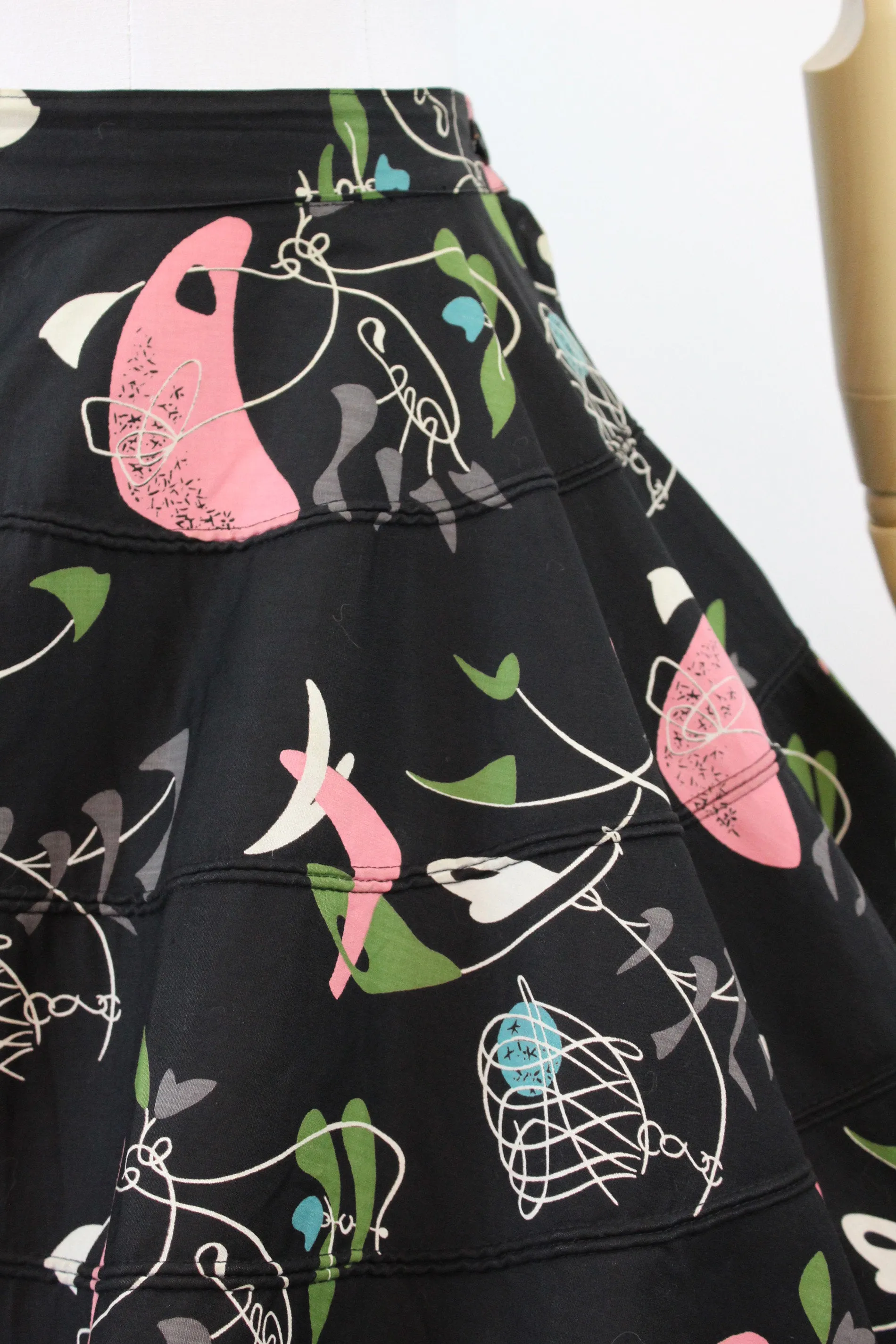 1950s ATOMIC novelty print skirt small | new spring