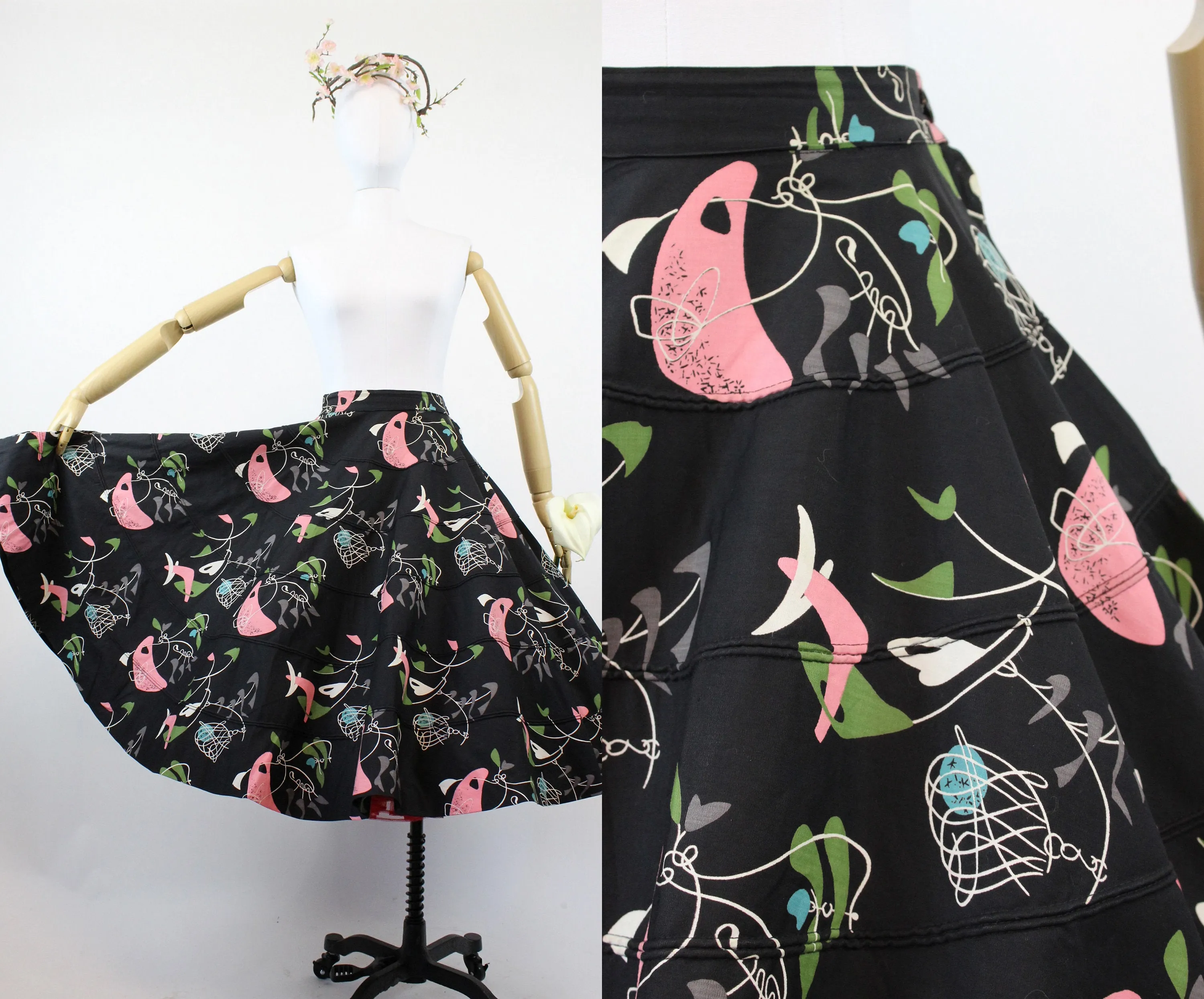 1950s ATOMIC novelty print skirt small | new spring