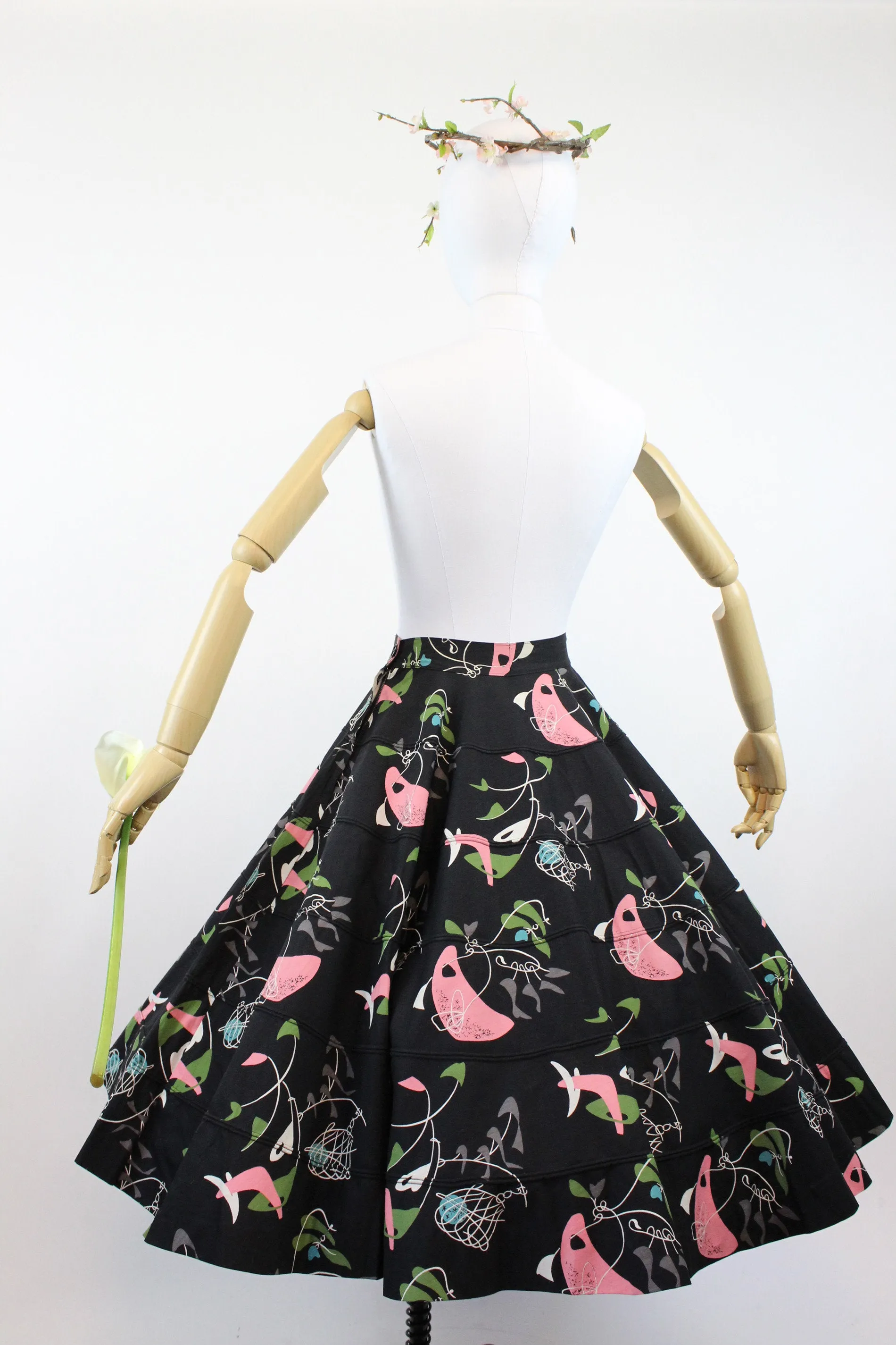1950s ATOMIC novelty print skirt small | new spring