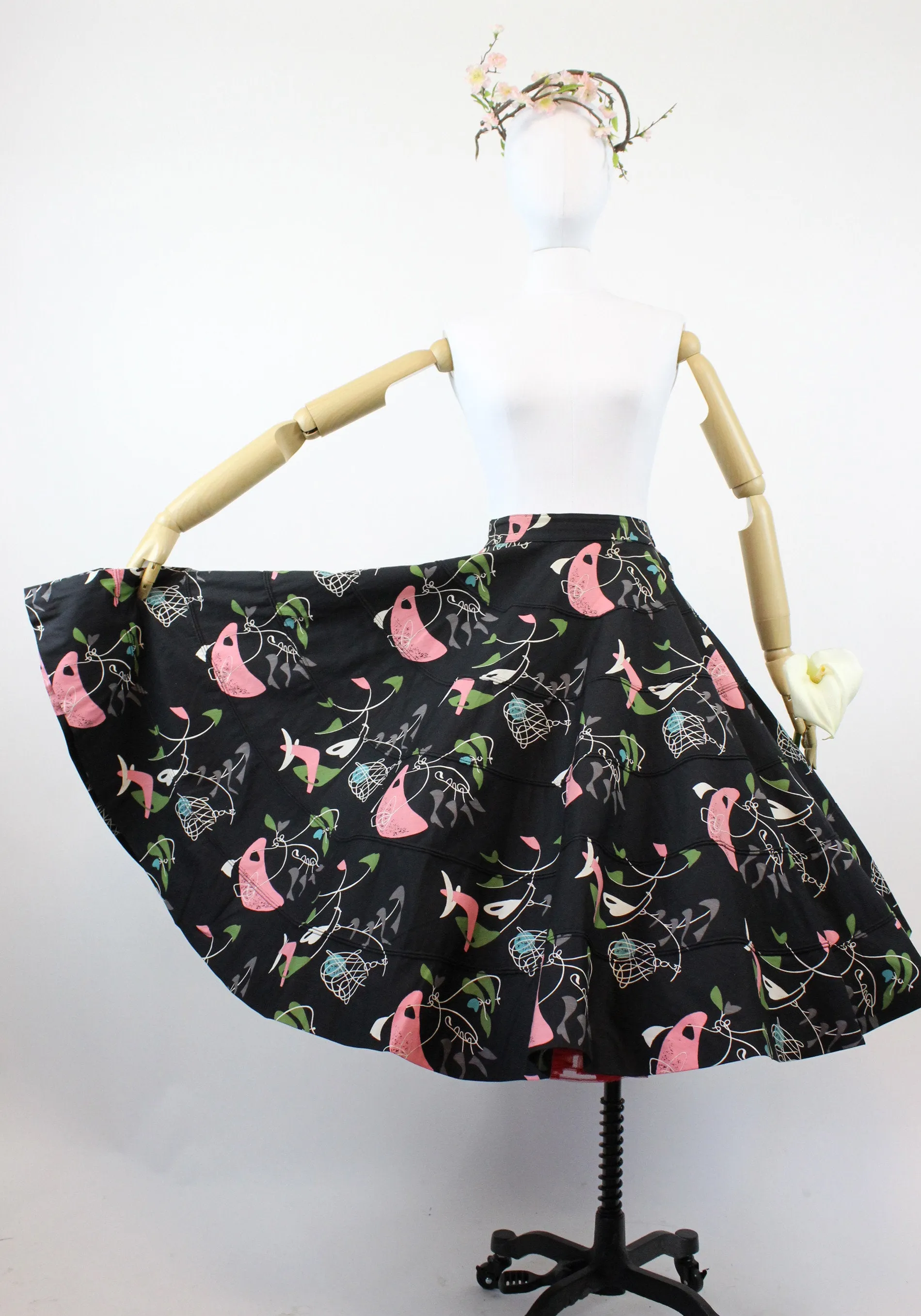 1950s ATOMIC novelty print skirt small | new spring