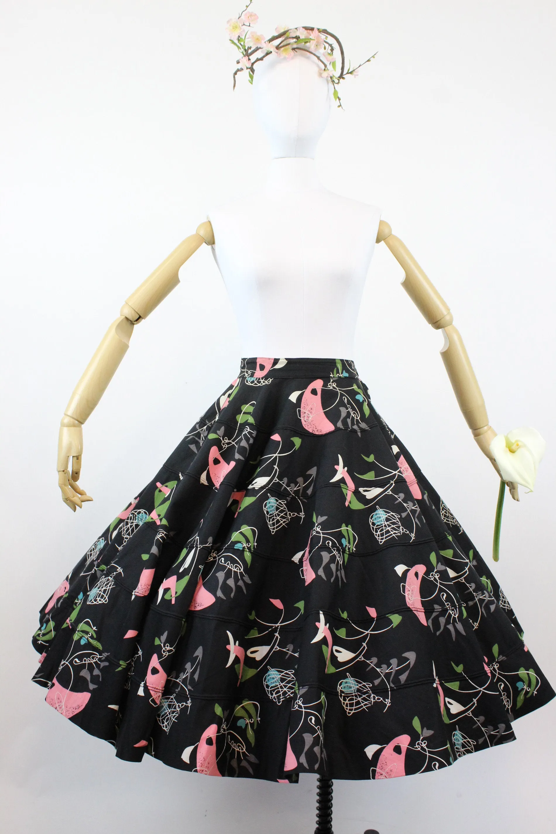 1950s ATOMIC novelty print skirt small | new spring
