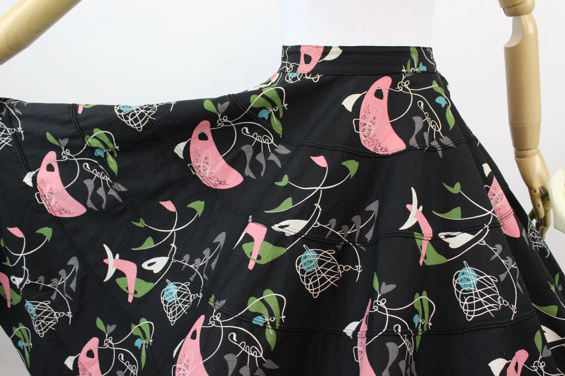 1950s ATOMIC novelty print skirt small | new spring