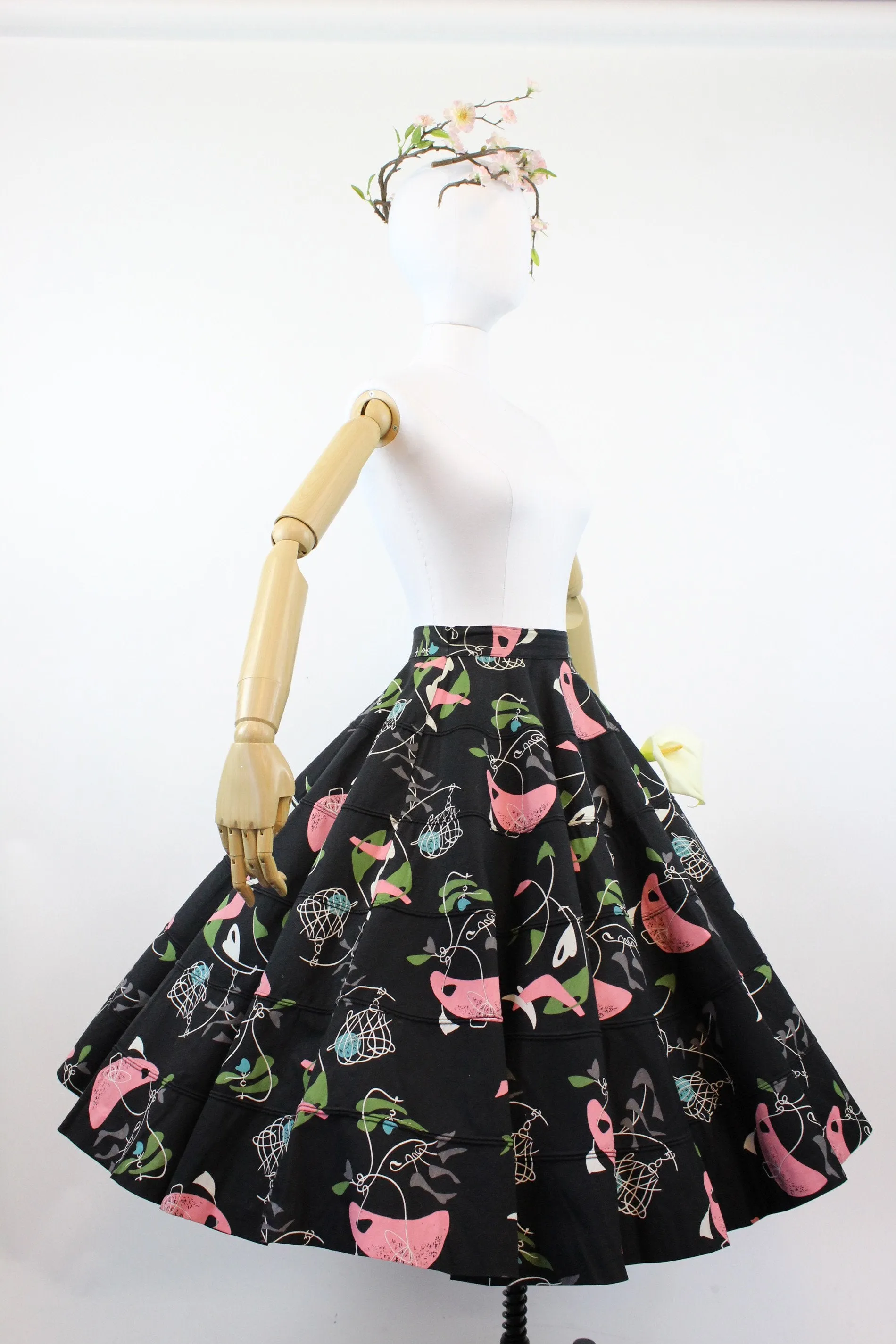 1950s ATOMIC novelty print skirt small | new spring