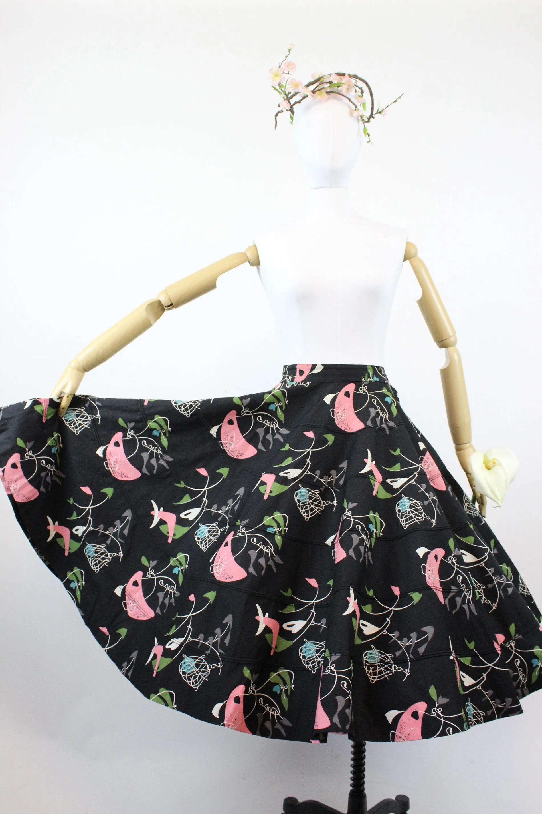 1950s ATOMIC novelty print skirt small | new spring