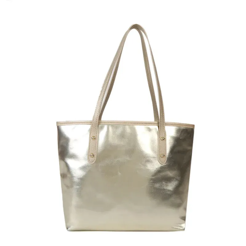 2024 New Large Capacity Should Bag For Women Gold Silver Trendy Fashion Handbag Tote Bag Casual Waterproof Commuting Bag