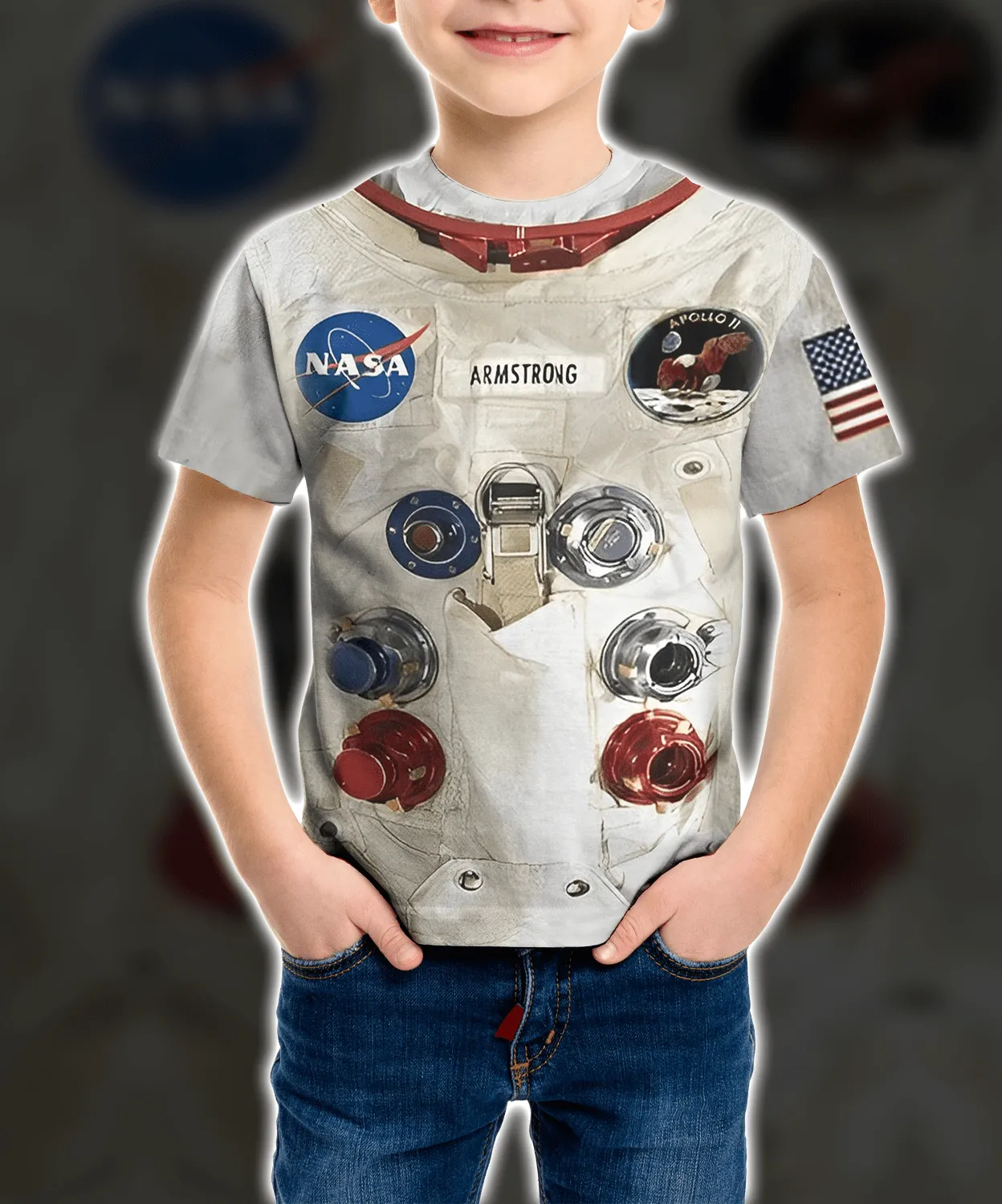 3D 50th Anniversary Armstrong Spacesuit Kid Tshirt QT211601