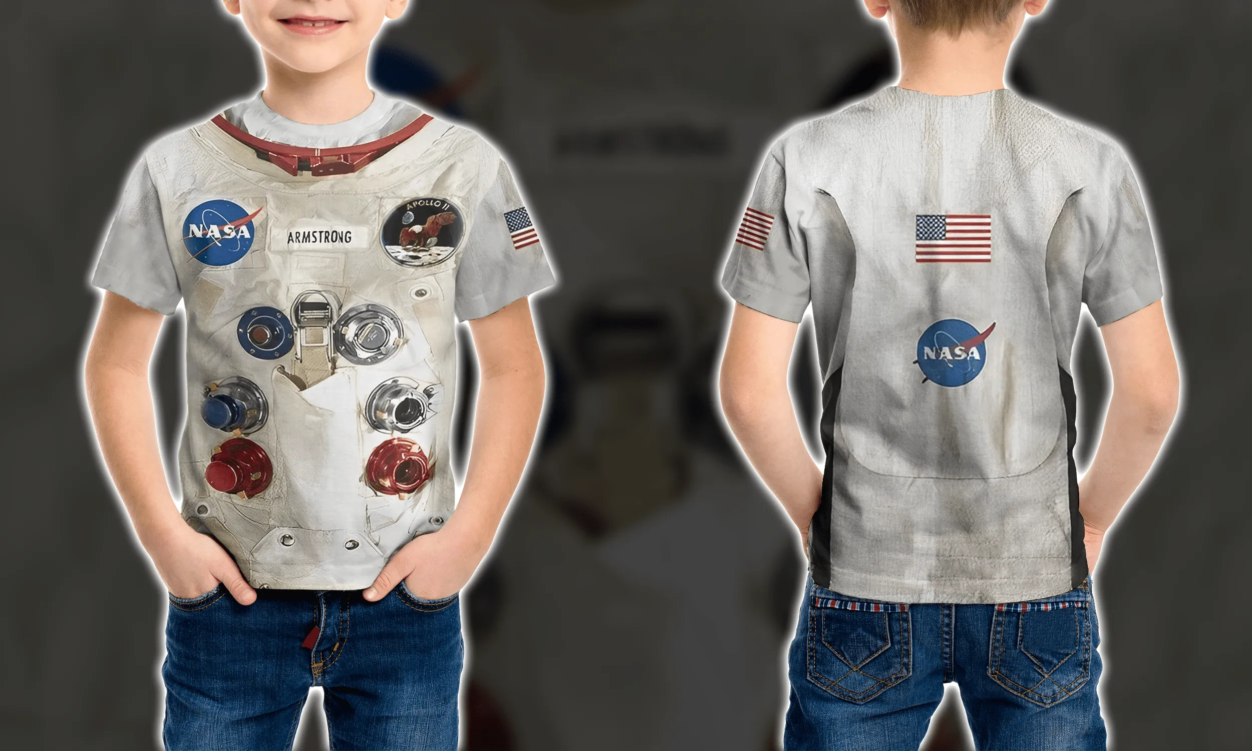 3D 50th Anniversary Armstrong Spacesuit Kid Tshirt QT211601