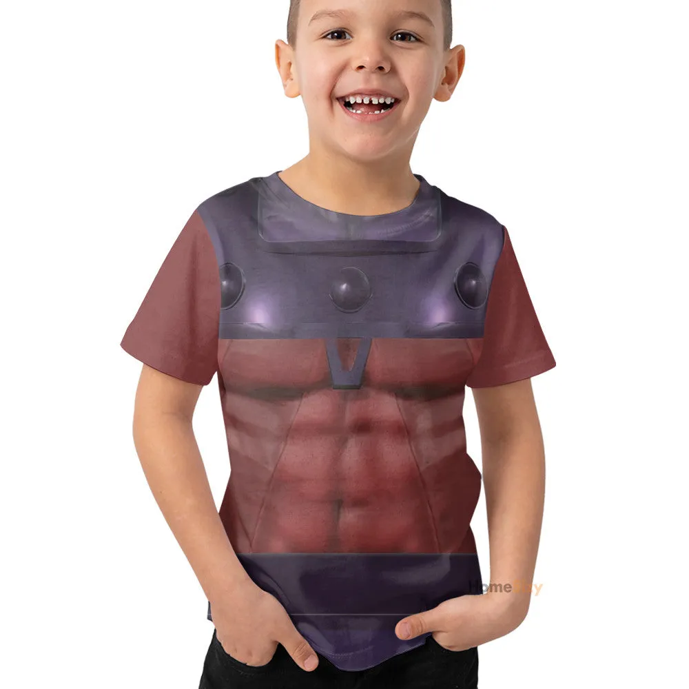 3D XM Magneto Custom Cosplay Costume Kid Tshirt QT209533Hf