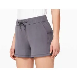 56 Lululemon On The Fly GRAY yoga Gym SHORTS sz 8