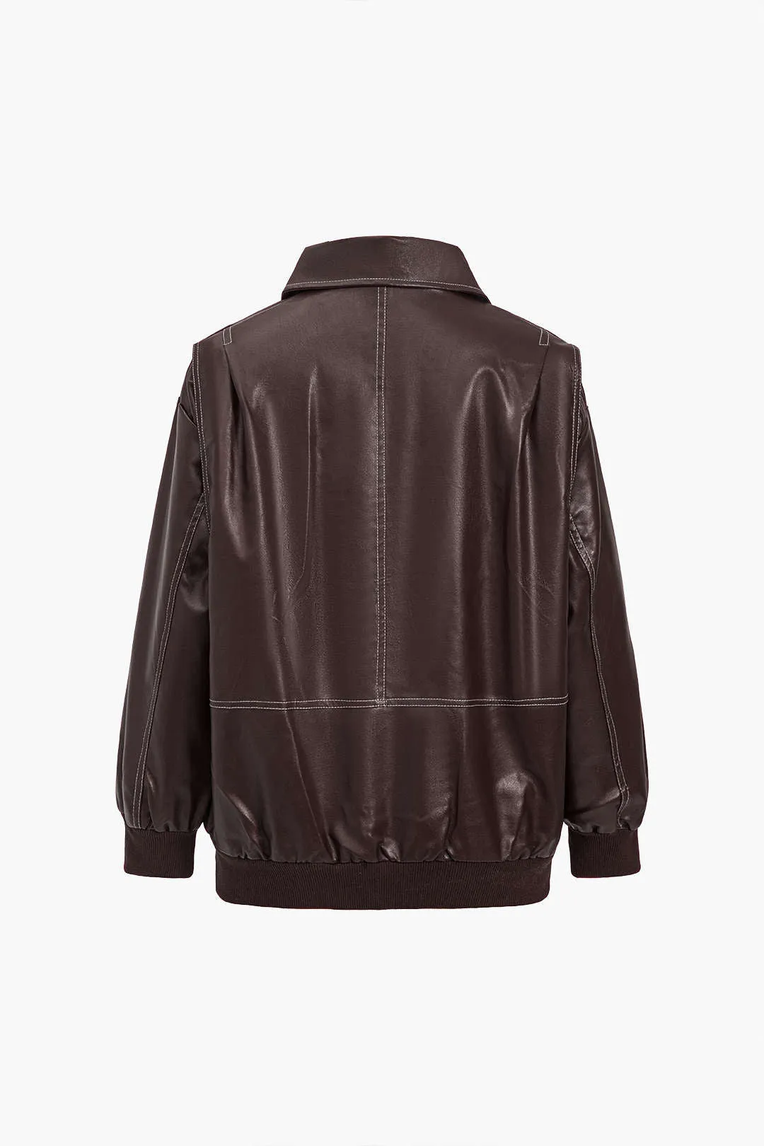 90s Solid Color Collier Zipper Jacket