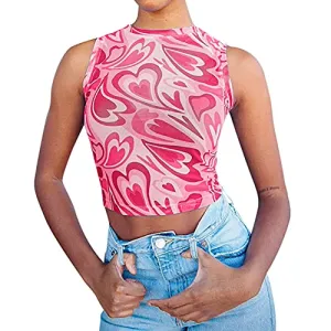 Abardsion Women's Mesh Y2K Crop Top