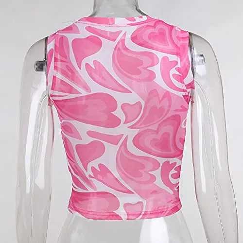Abardsion Women's Mesh Y2K Crop Top