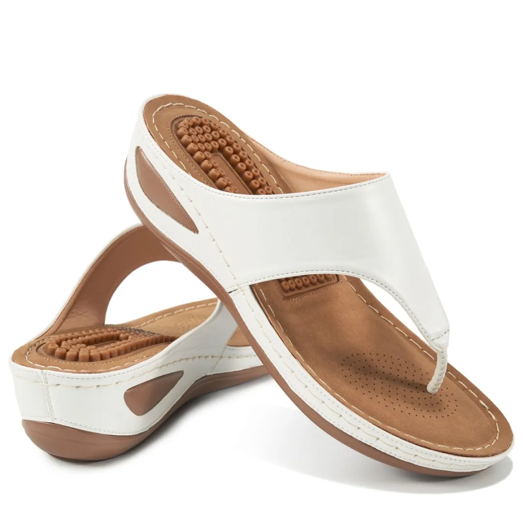 Ablanczoom Sandals Womens Flip Flops Non-Slip Comfortable Massage Insole Wedge Shoes