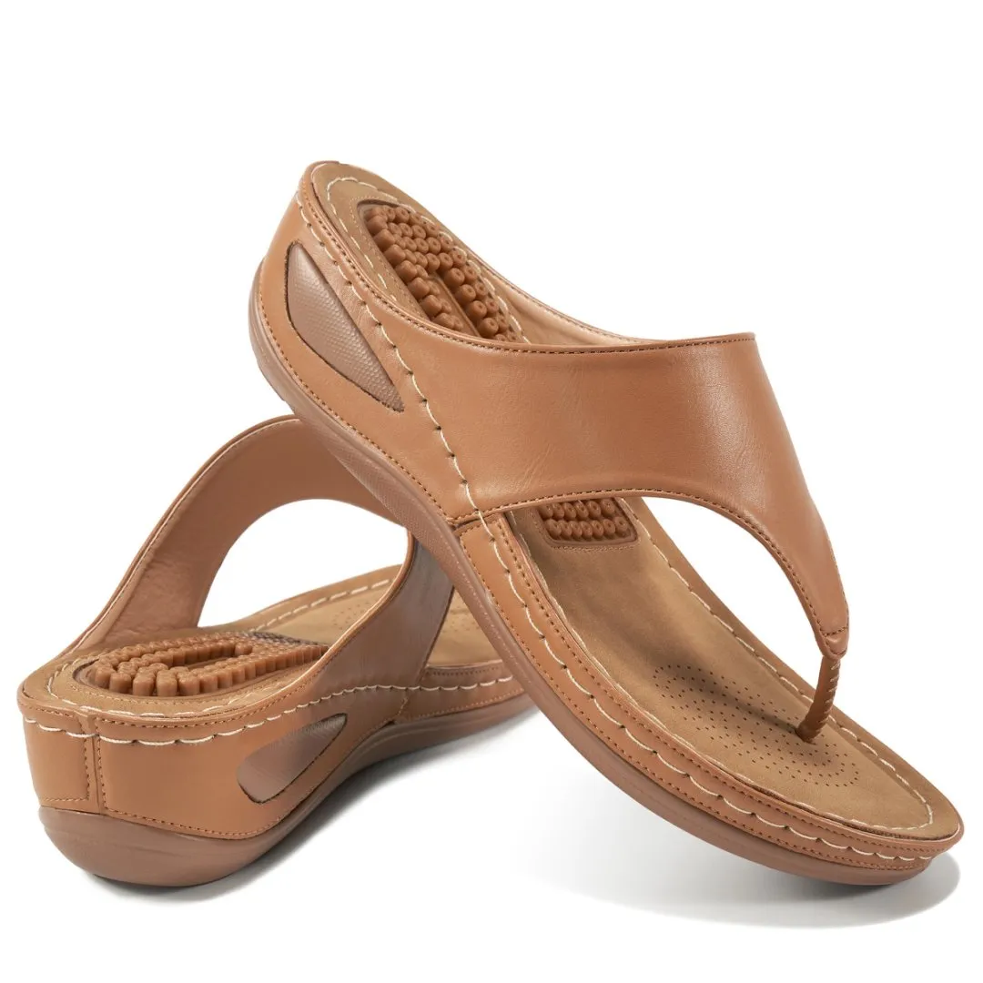 Ablanczoom Sandals Womens Flip Flops Non-Slip Comfortable Massage Insole Wedge Shoes