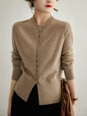 Adelaide | Vintage Cardigan with Slit and Knitted Detailing