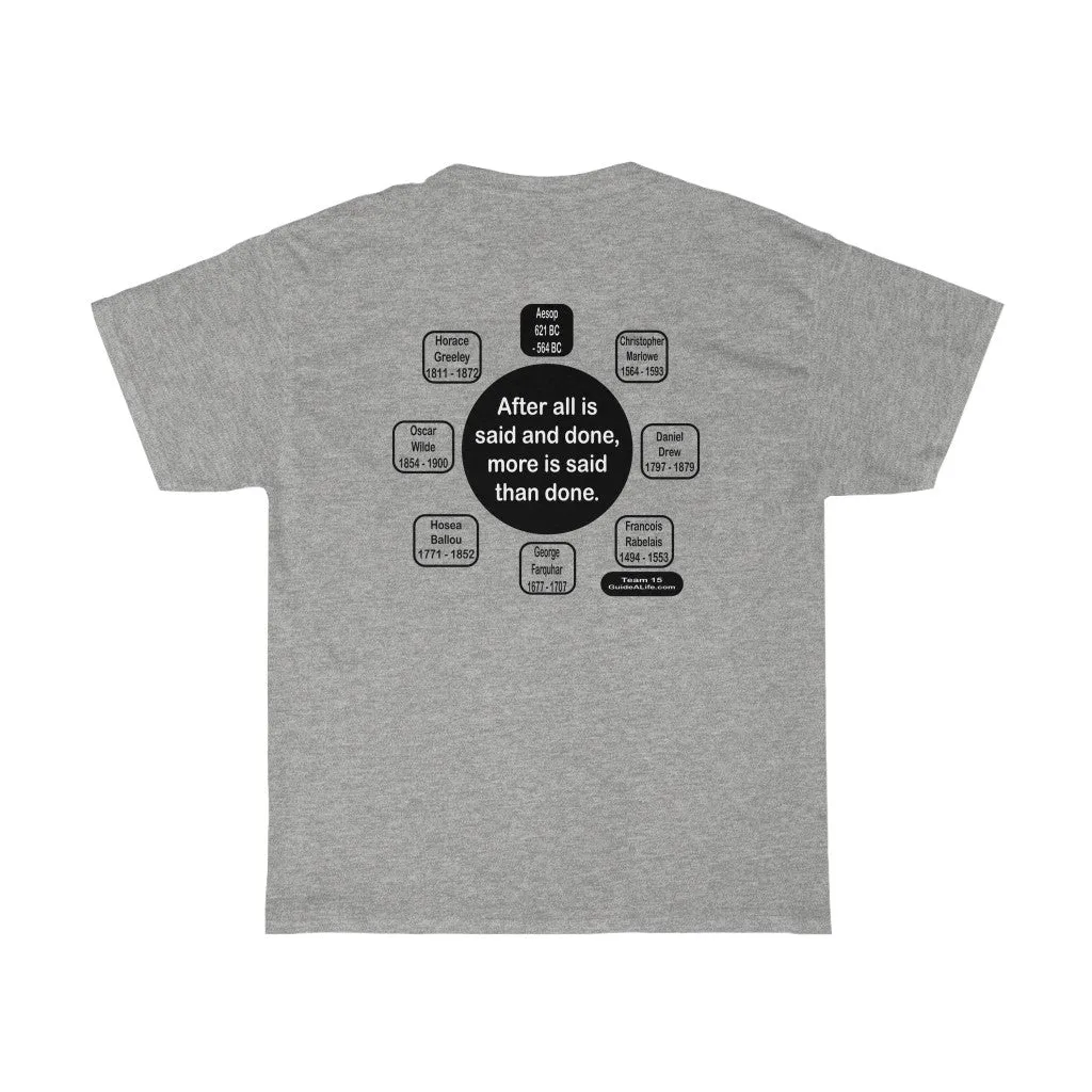 After all is said and done, more is said than done.  -  Aesop  621 BC - 564 BC  - rs2t - RW-15.1
