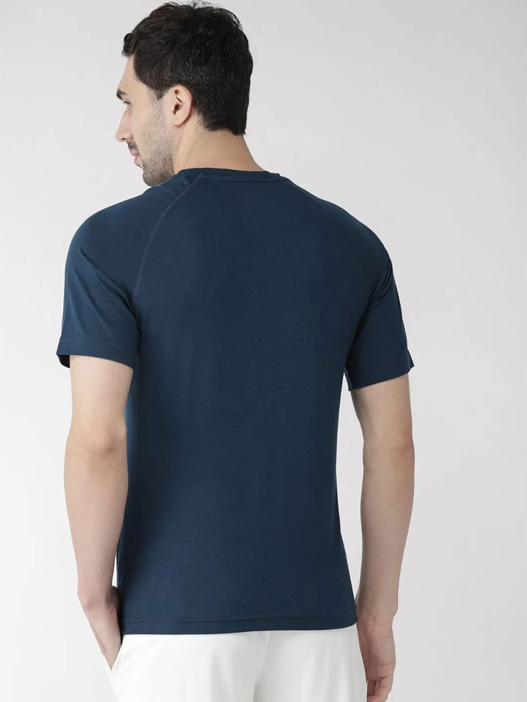 Alcis Men Navy Blue Printed Round Neck T-shirt
