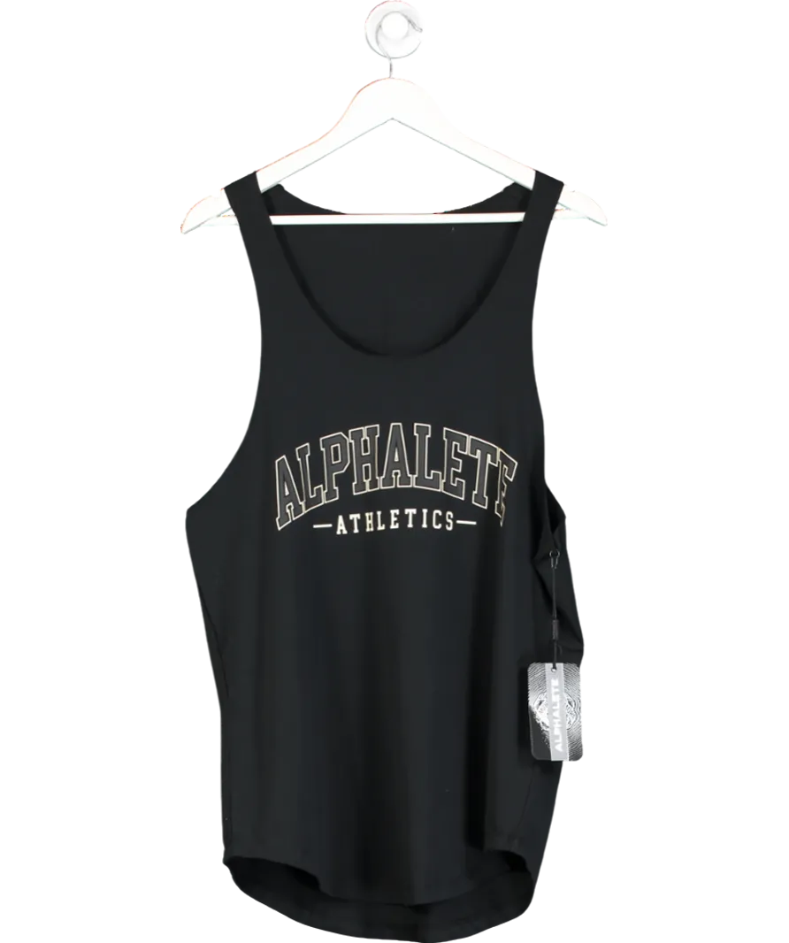 Alphalete Black Aa Raw Cut Tank UK L