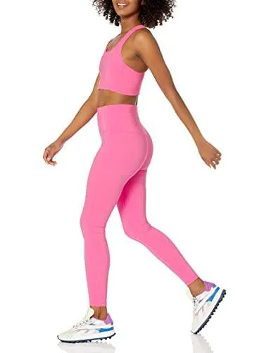 Amazon Essentials Women's Active Sculpt Workout Athleisure High-Rise Full-Length Leggings (Available in Plus Size), Bright Pink, Large