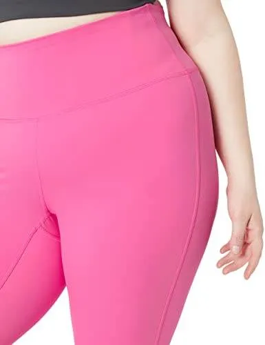 Amazon Essentials Women's Active Sculpt Workout Athleisure High-Rise Full-Length Leggings (Available in Plus Size), Bright Pink, Large