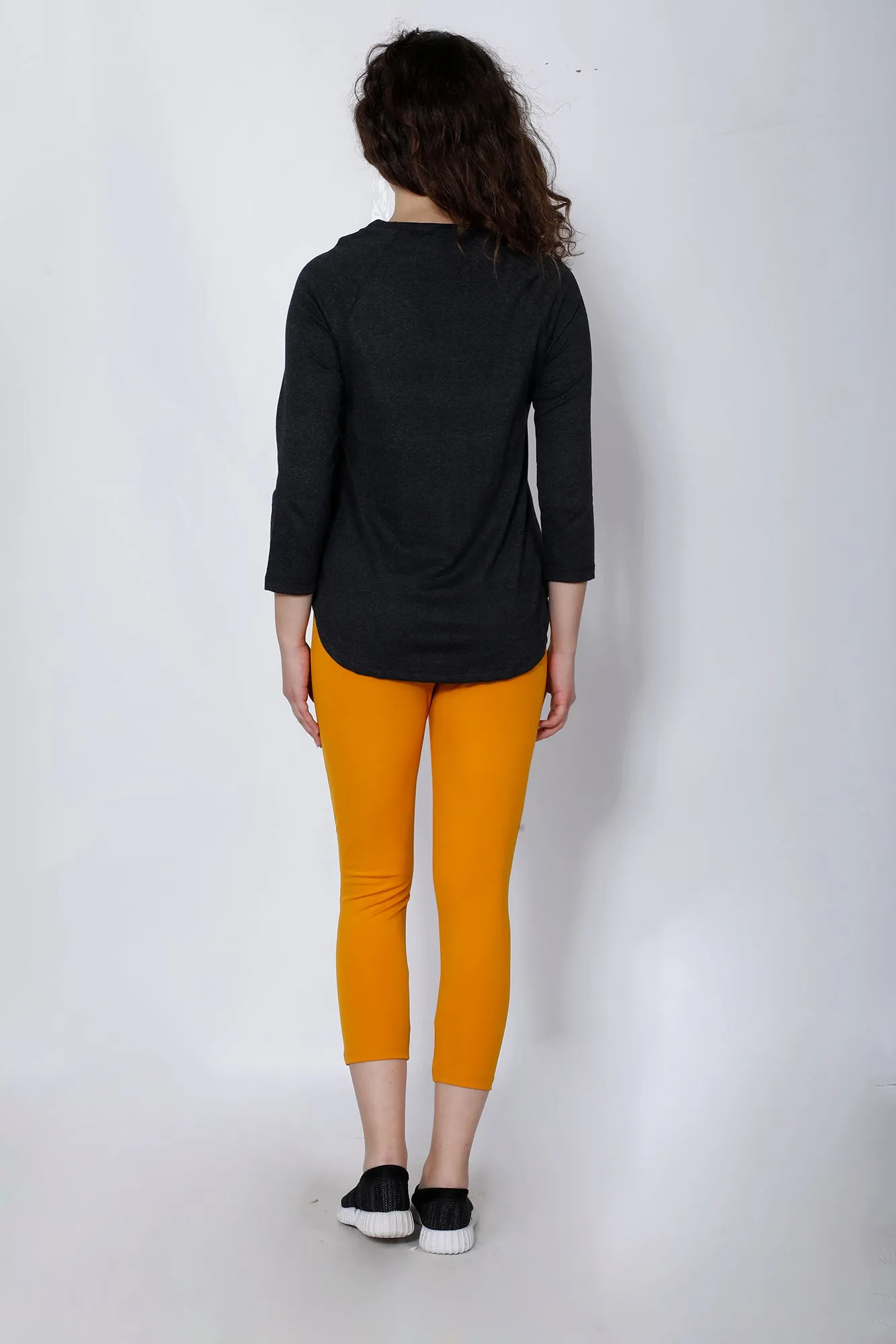 Anthracite Flared-Fit Cotton T-Shirt