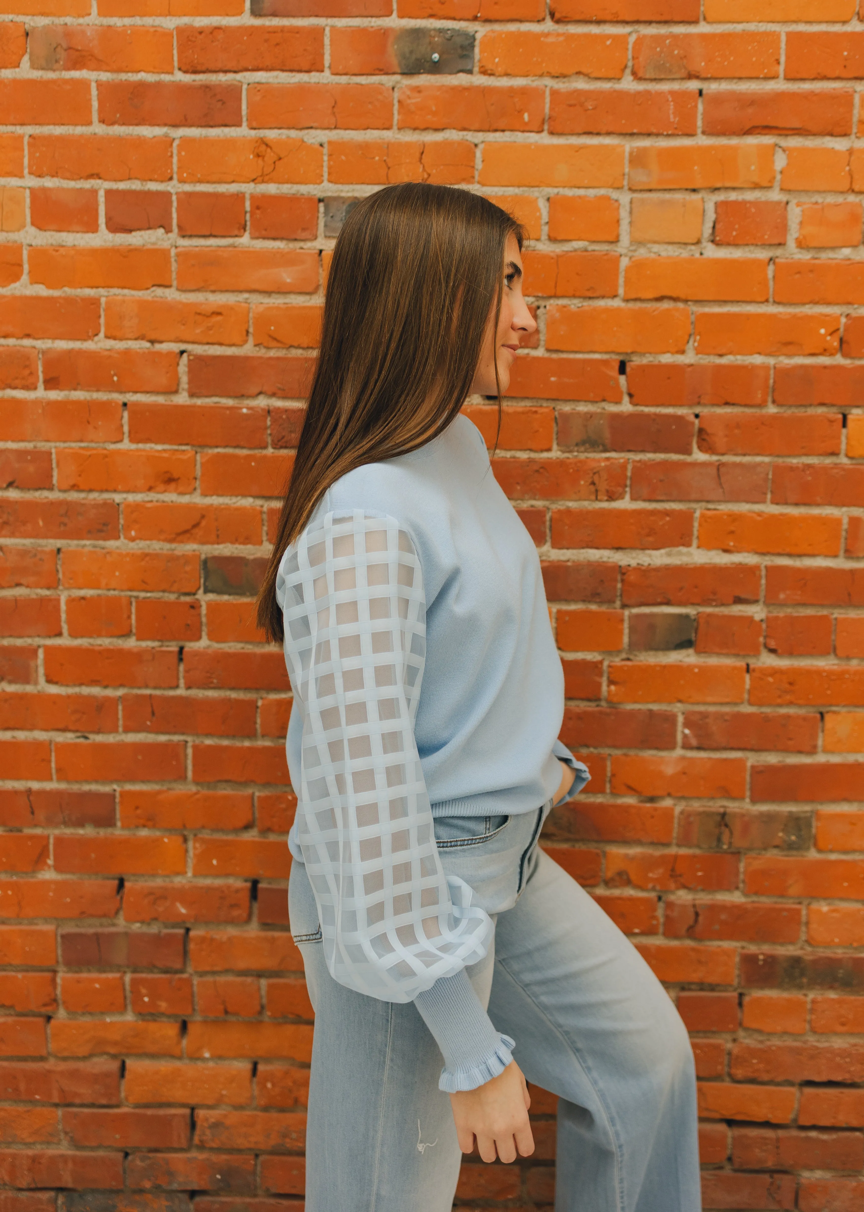 Apricot Organza Squares Sweater