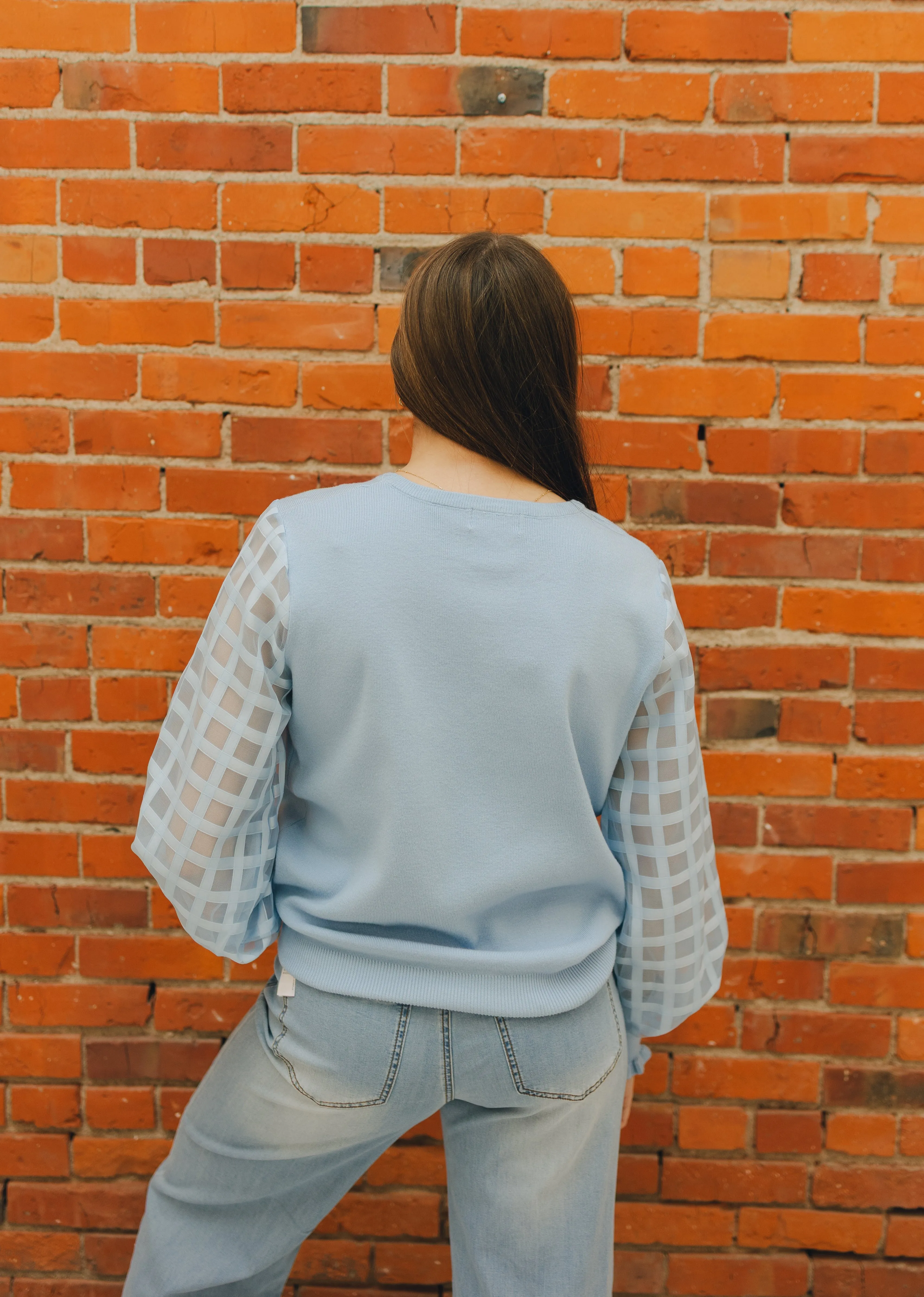 Apricot Organza Squares Sweater