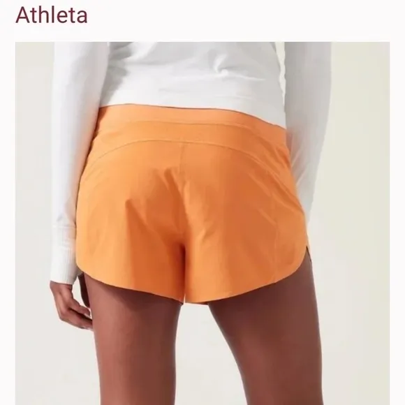 Athleta Run With It Shorts Orange Athletic Run Gym Fitness workout