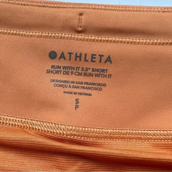 Athleta Run With It Shorts Orange Athletic Run Gym Fitness workout