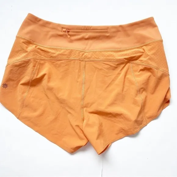 Athleta Run With It Shorts Orange Athletic Run Gym Fitness workout